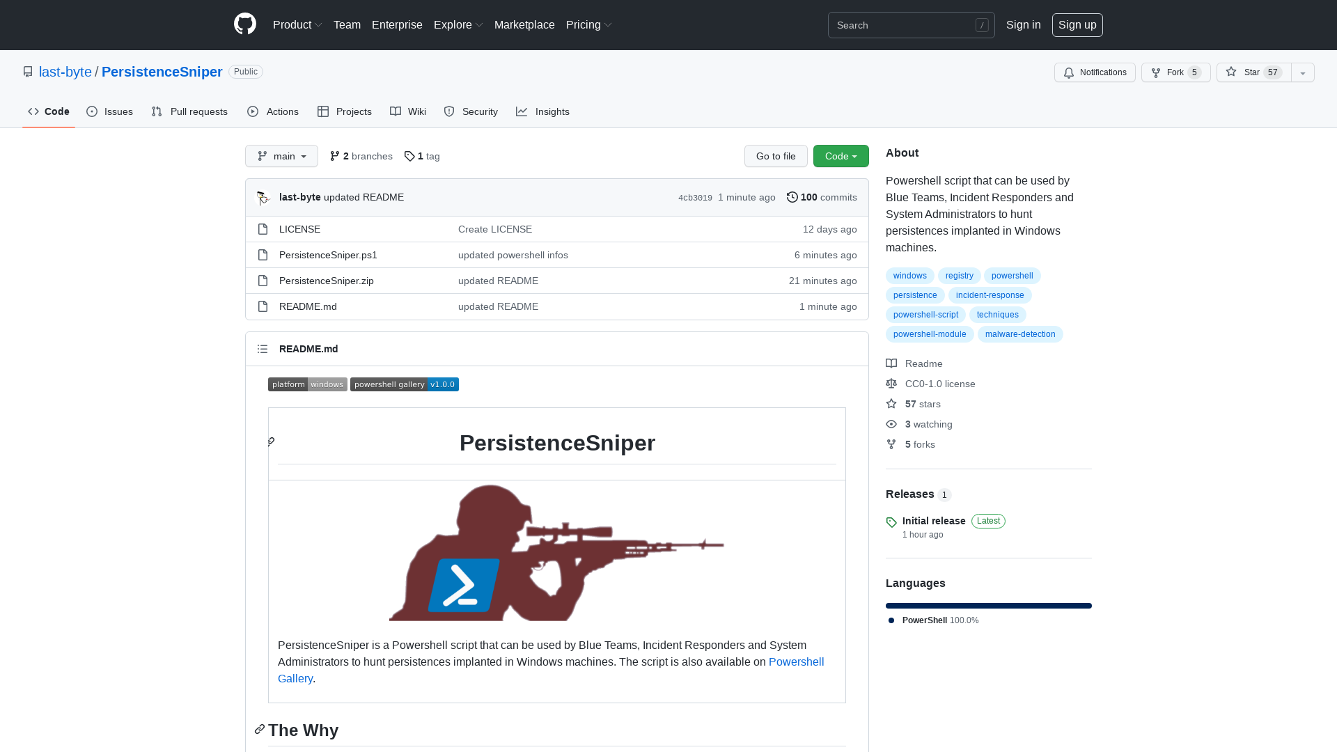 GitHub - last-byte/PersistenceSniper: Powershell script that can be used by Blue Teams, Incident Responders and System Administrators to hunt persistences implanted in Windows machines.