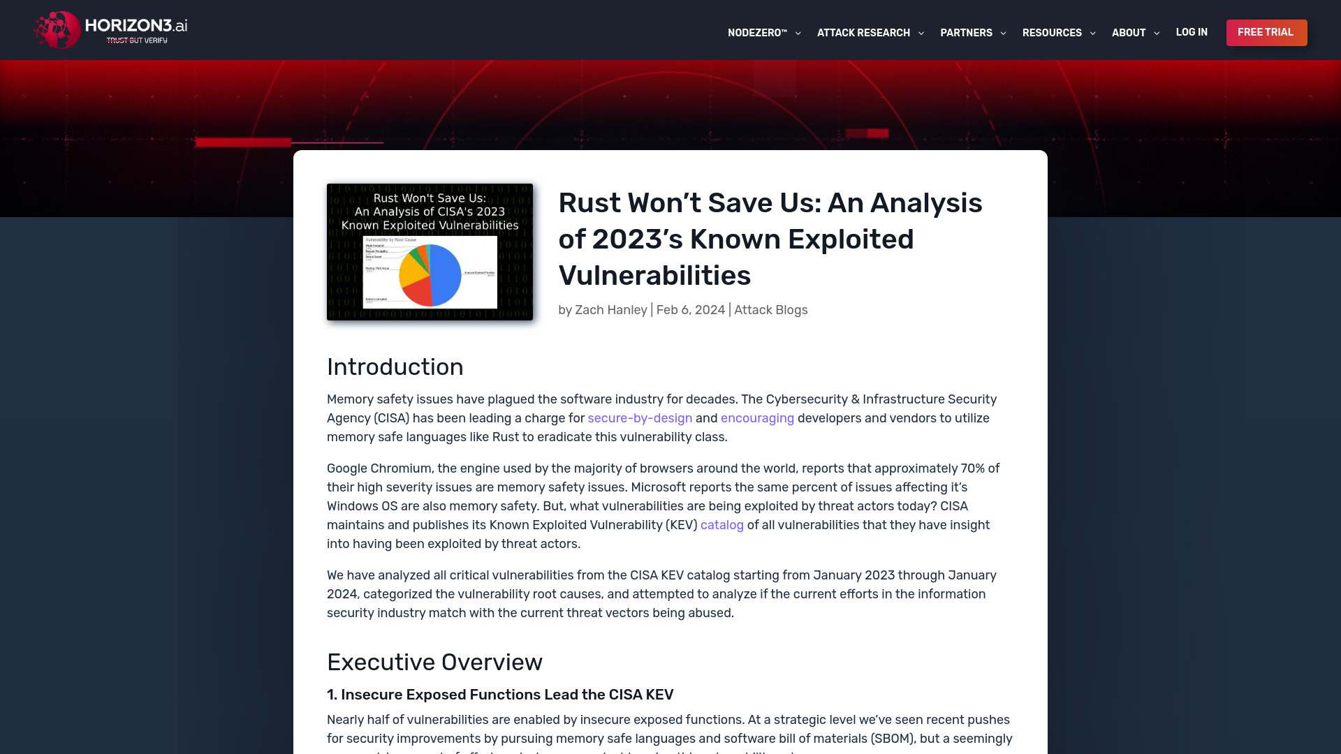 Rust Won't Save Us: An Analysis of 2023's Known Exploited Vulnerabilities – Horizon3.ai