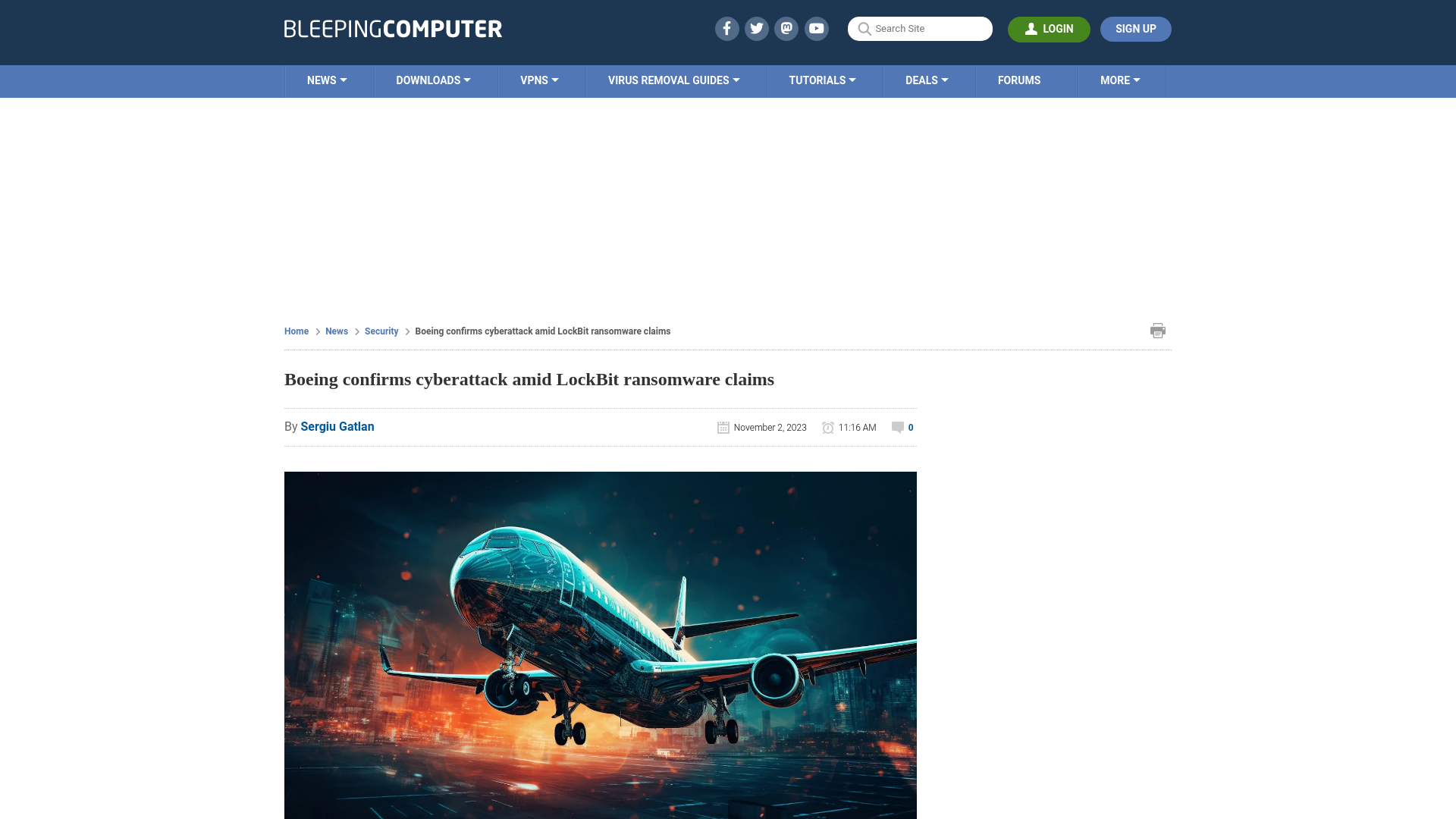 Boeing confirms cyberattack amid LockBit ransomware claims