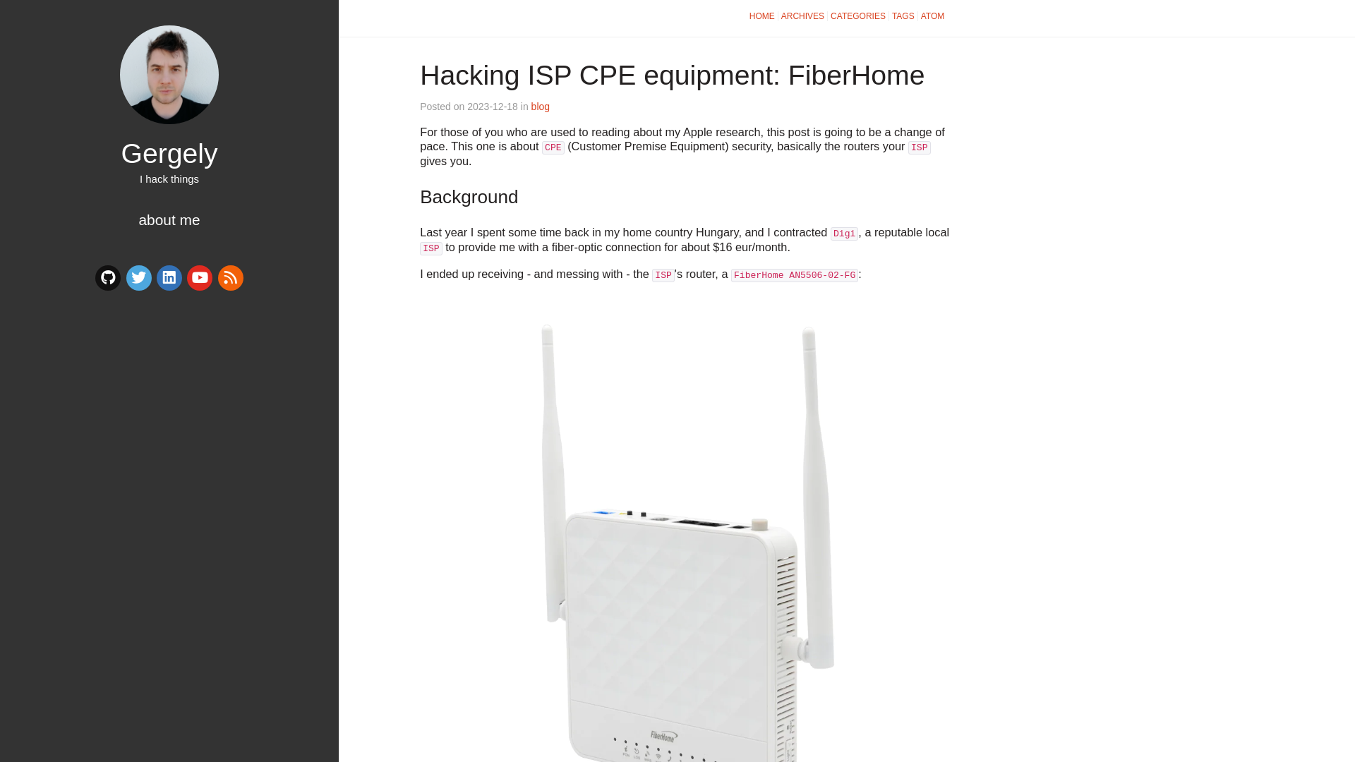 Gergely's hack blog – Hacking ISP CPE equipment: FiberHome