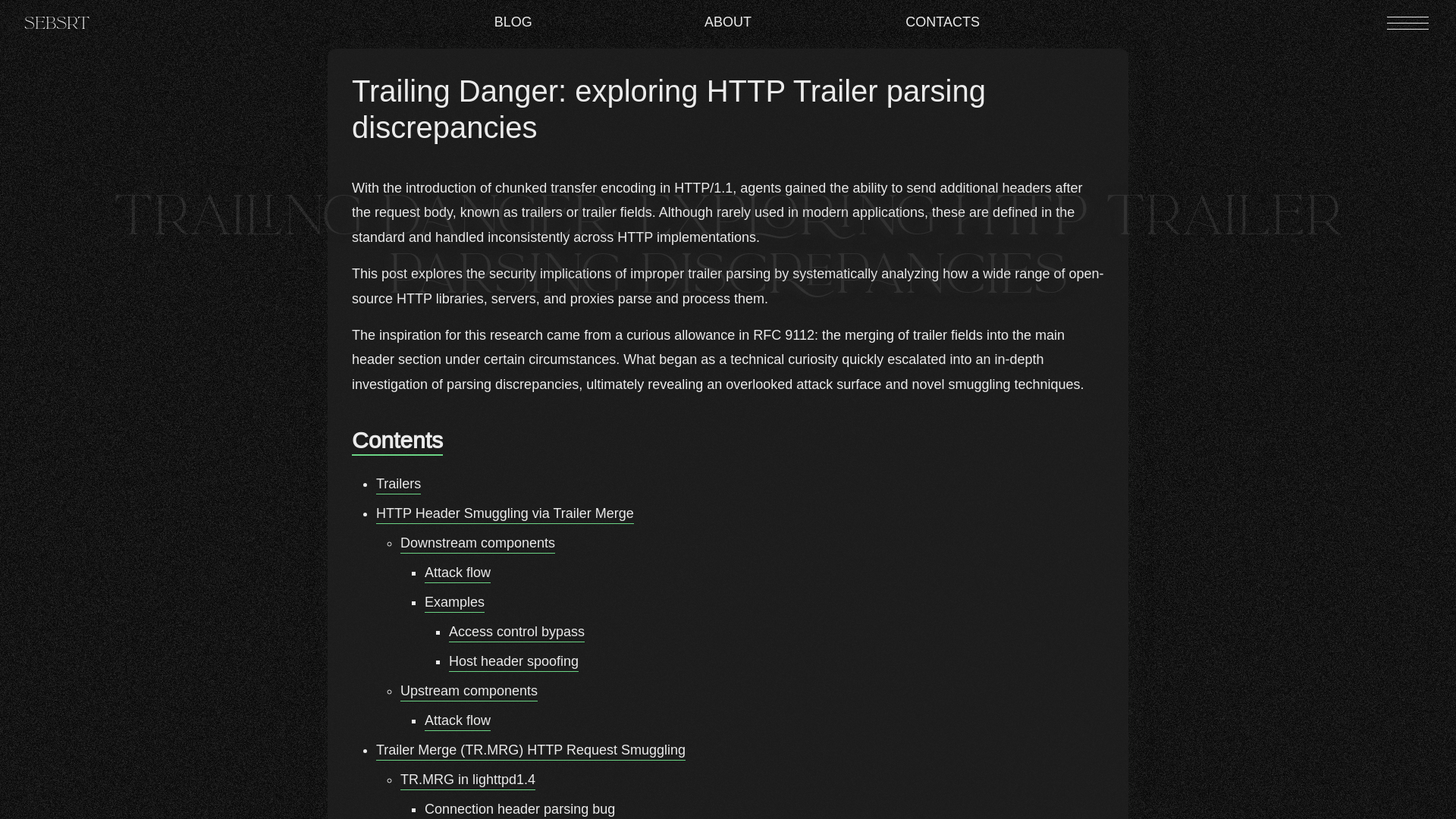 Trailing Danger: exploring HTTP Trailer parsing discrepancies