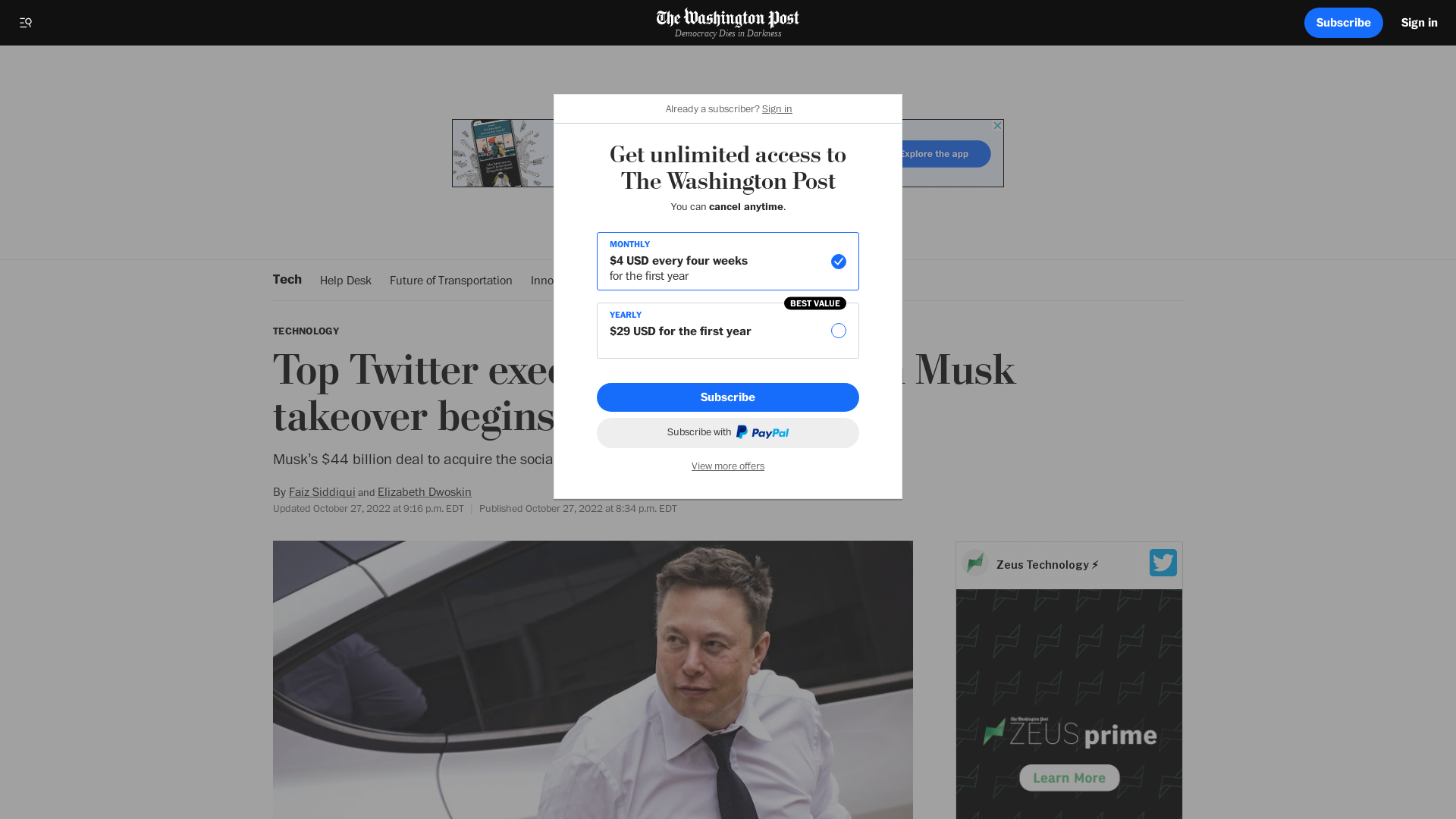 Elon Musk Twitter deal closes Thursday night - The Washington Post