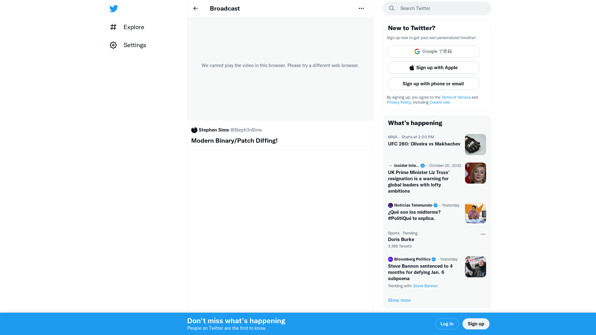 Modern Binary/Patch Diffing! / Twitter