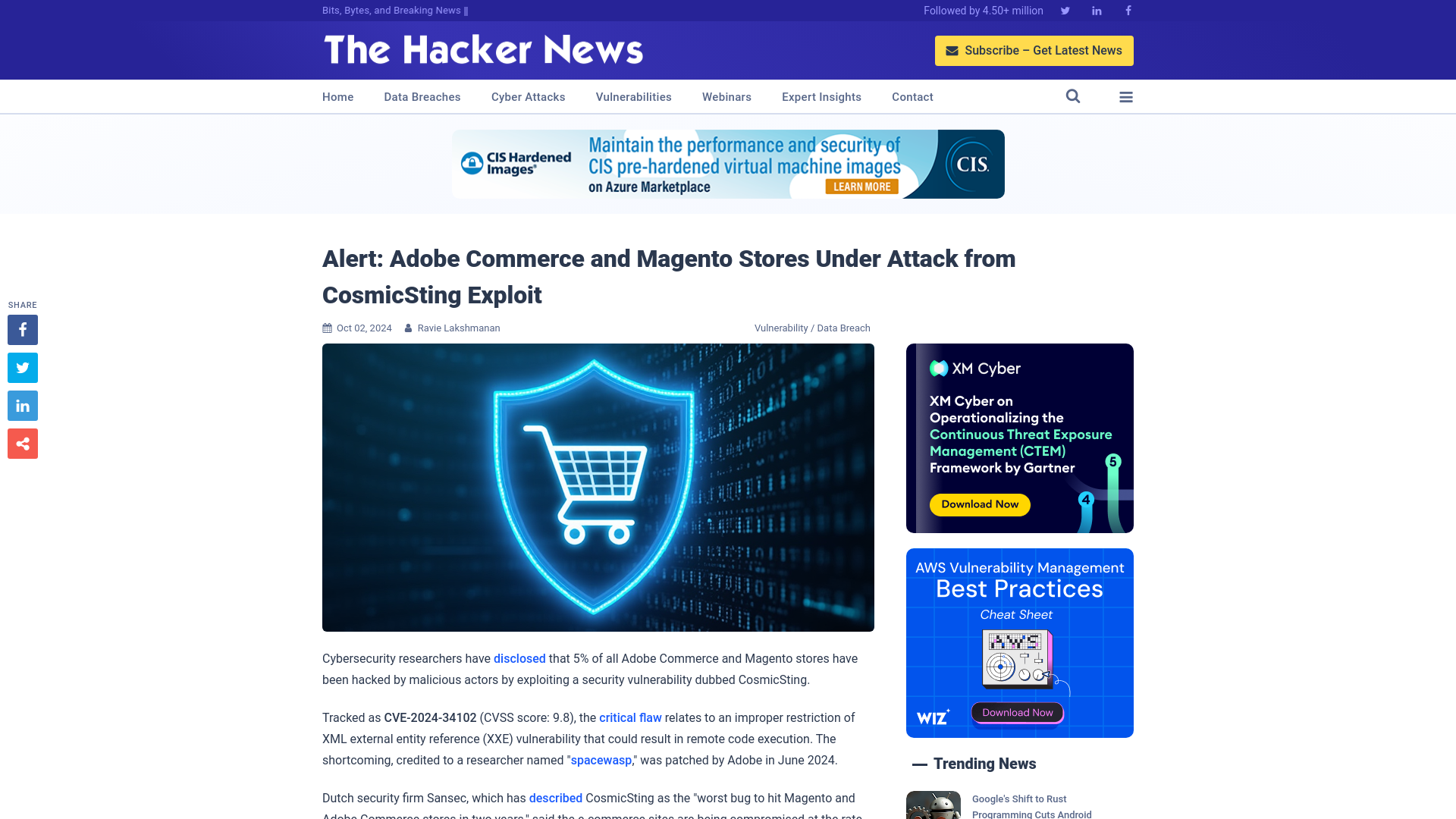 Alert: Adobe Commerce and Magento Stores Under Attack from CosmicSting Exploit