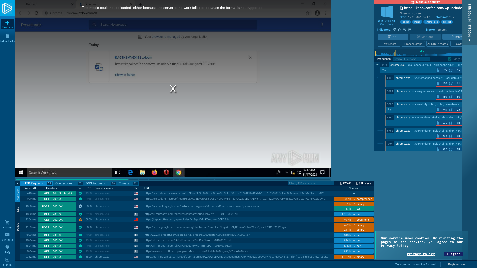 Analysis https://kapokcoffee.com/wp-includes/K18qsSDTalKOwUyamOOR25Ui/ Malicious activity - Interactive analysis ANY.RUN