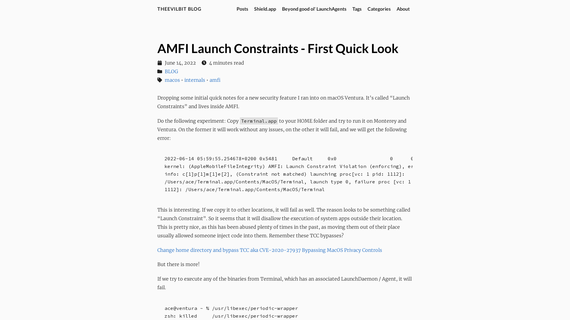 AMFI Launch Constraints - First Quick Look · theevilbit blog