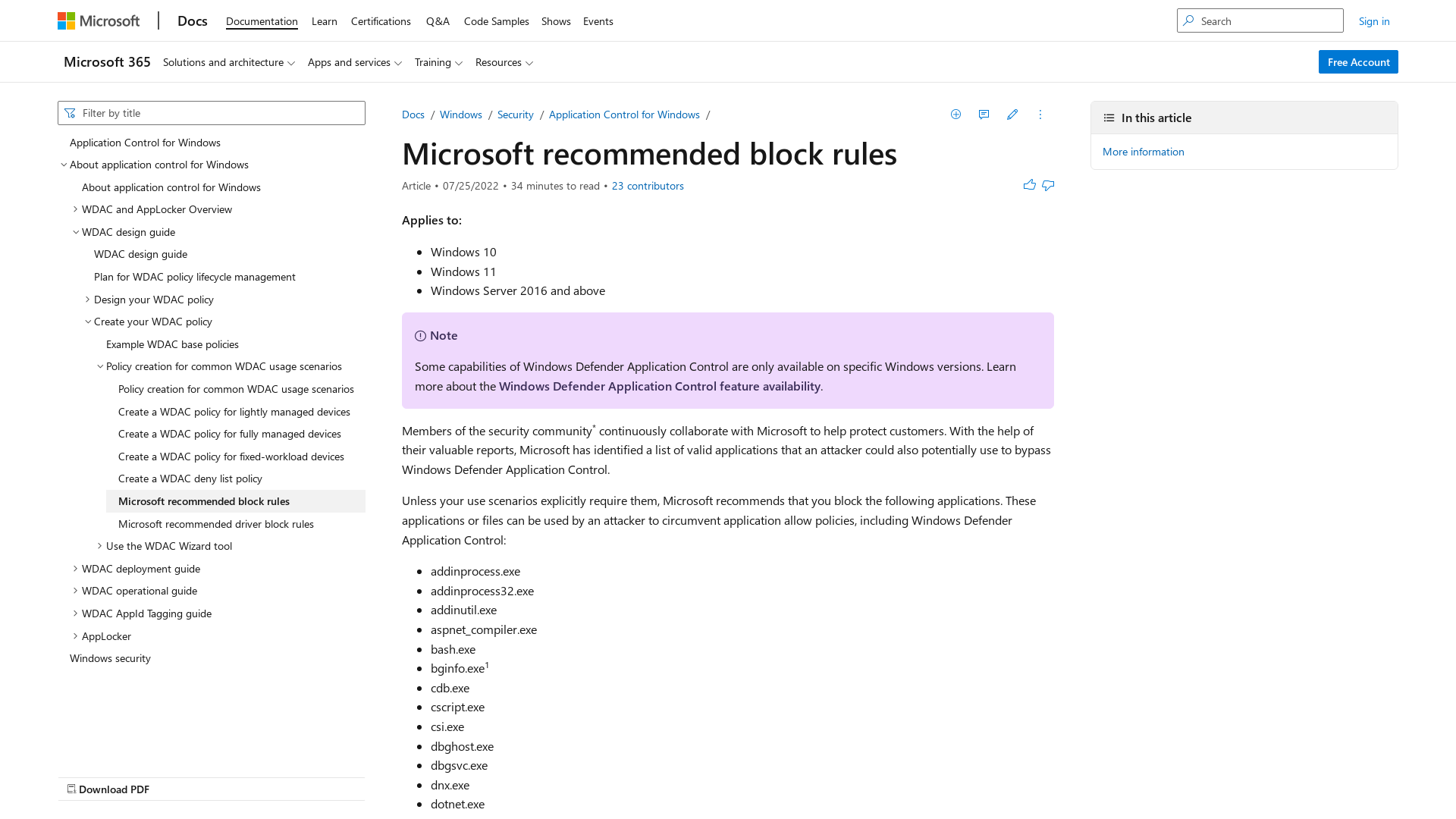 Microsoft recommended block rules (Windows) - Windows security | Microsoft Docs