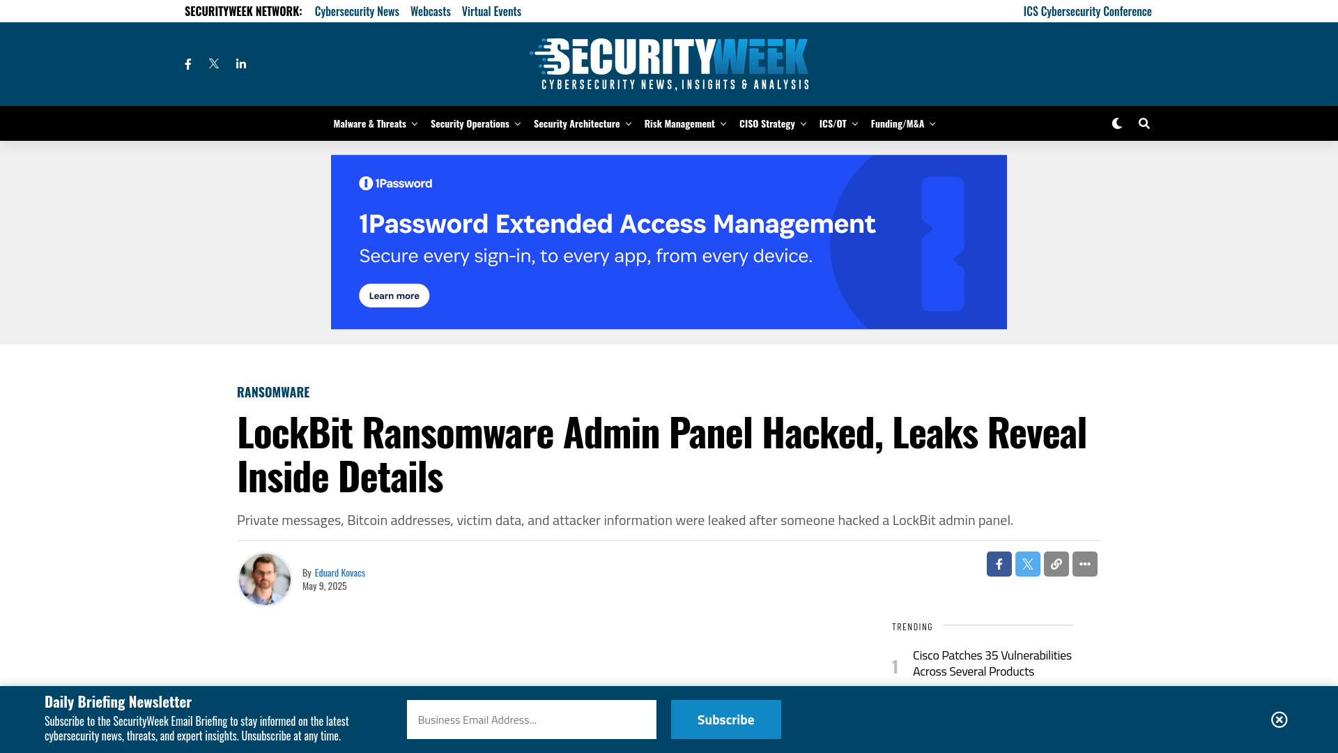LockBit Ransomware Admin Panel Hacked, Leaks Reveal Inside Details - SecurityWeek