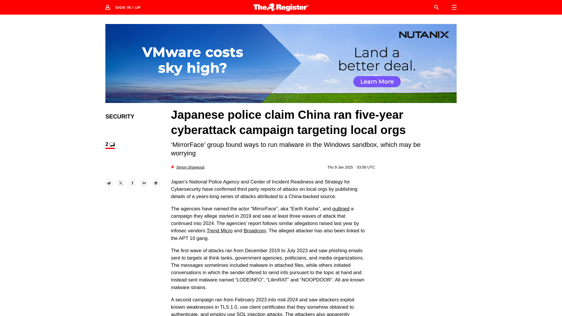 Japanese police claim China ran five-year cyberattack • The Register