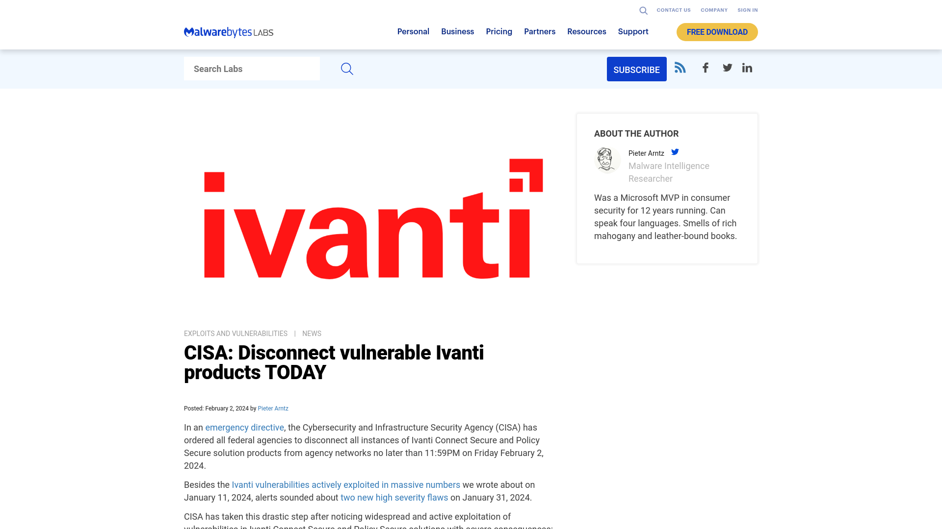 CISA: Disconnect vulnerable Ivanti products TODAY | Malwarebytes