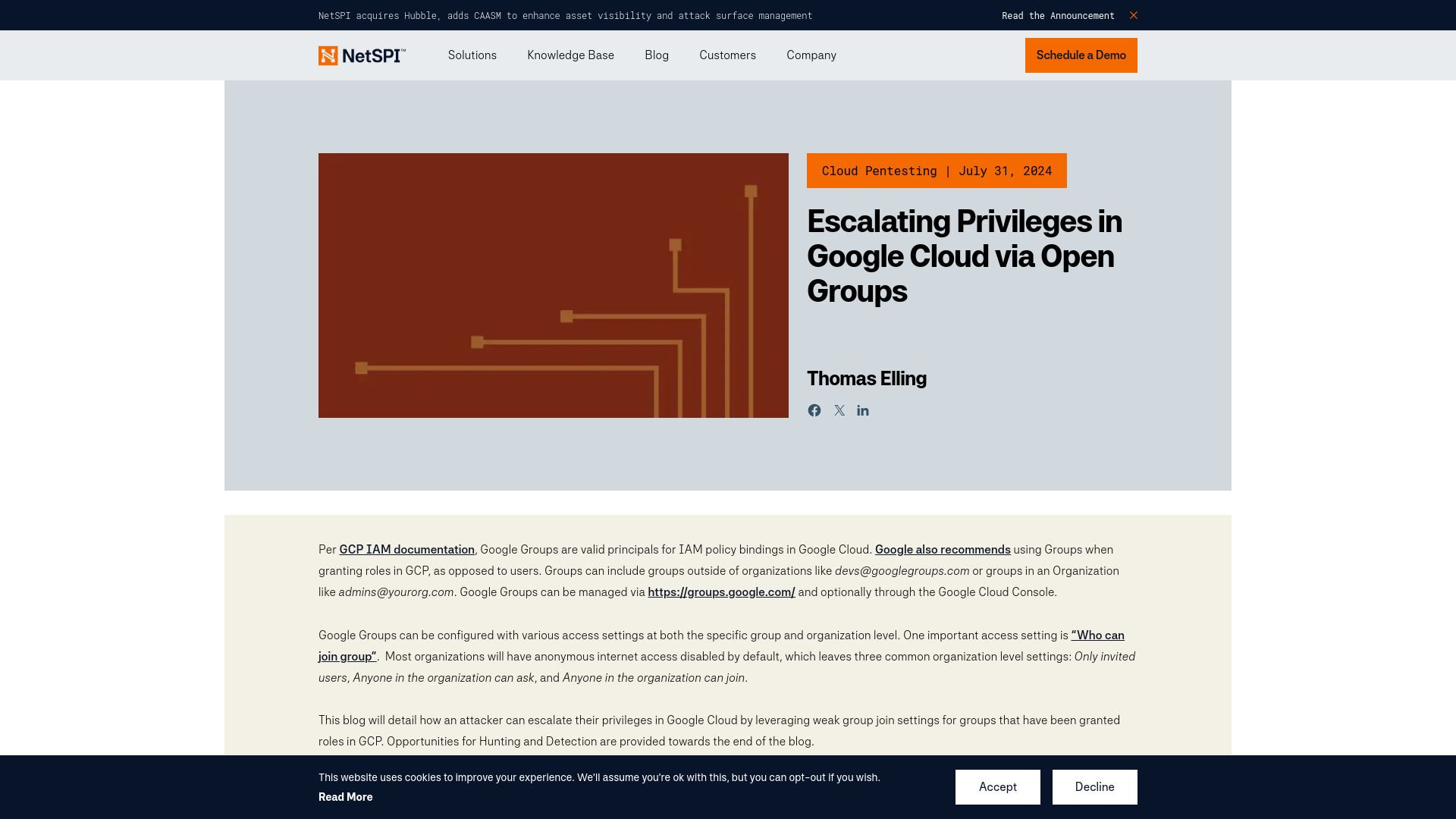 Using Open Groups to Escalate Privileges in Google Cloud