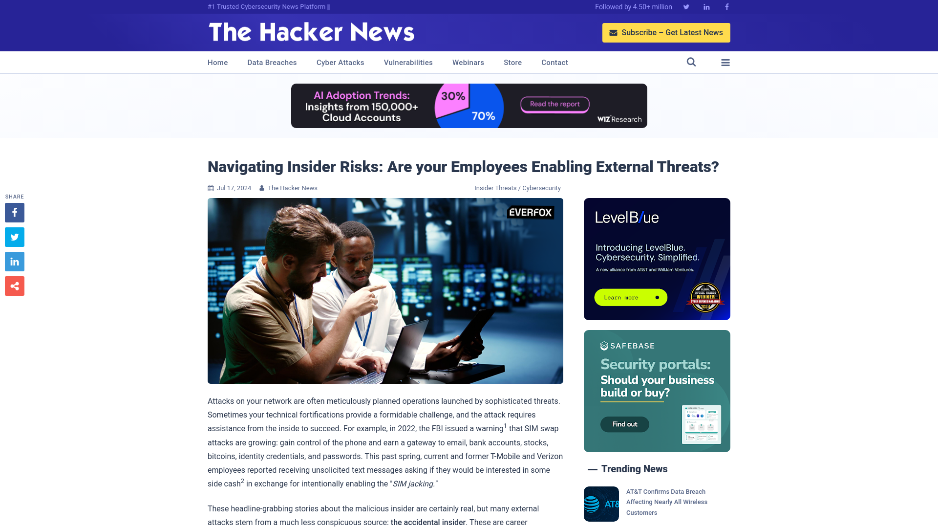 Navigating Insider Risks: Are your Employees Enabling External Threats?