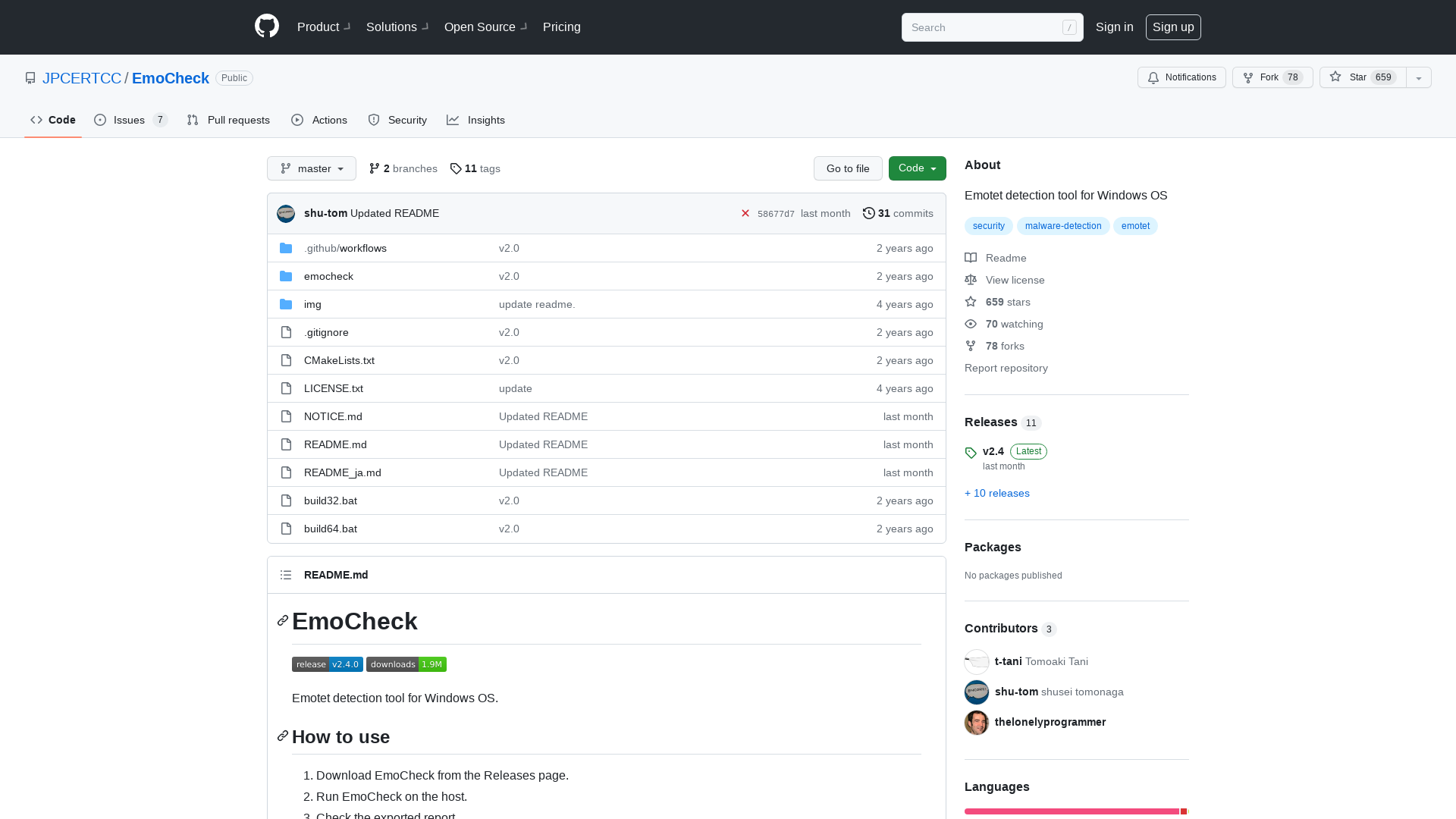 GitHub - JPCERTCC/EmoCheck: Emotet detection tool for Windows OS