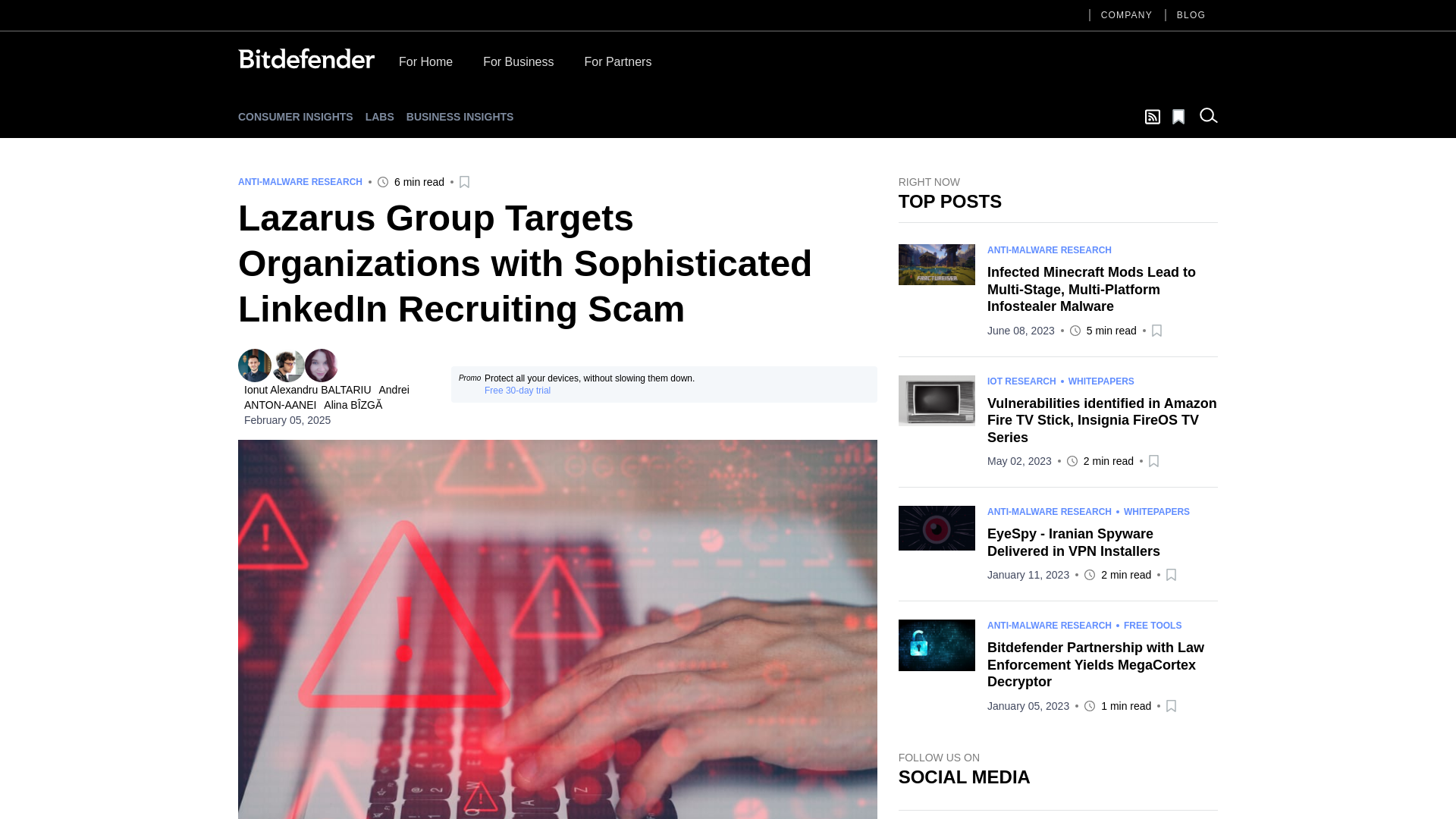 Lazarus Group Targets Organizations with Sophisticated LinkedIn Recruiting Scam