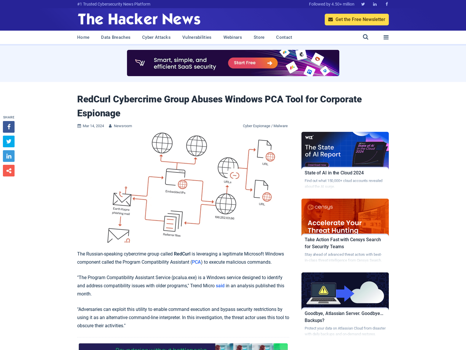 RedCurl Cybercrime Group Abuses Windows PCA Tool for Corporate Espionage