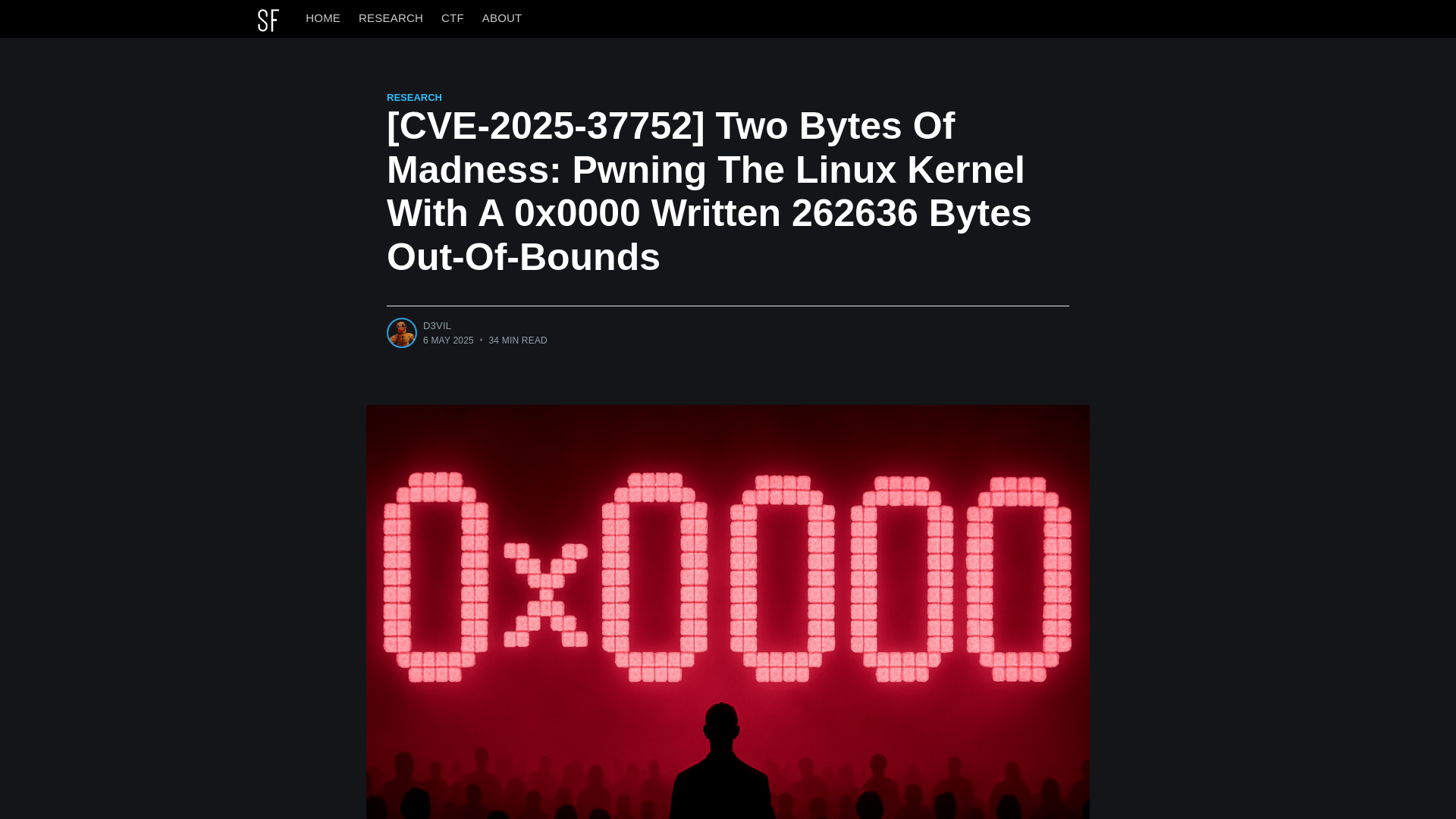 [CVE-2025-37752] Two Bytes Of Madness: Pwning The Linux Kernel With A 0x0000 Written 262636 Bytes Out-Of-Bounds