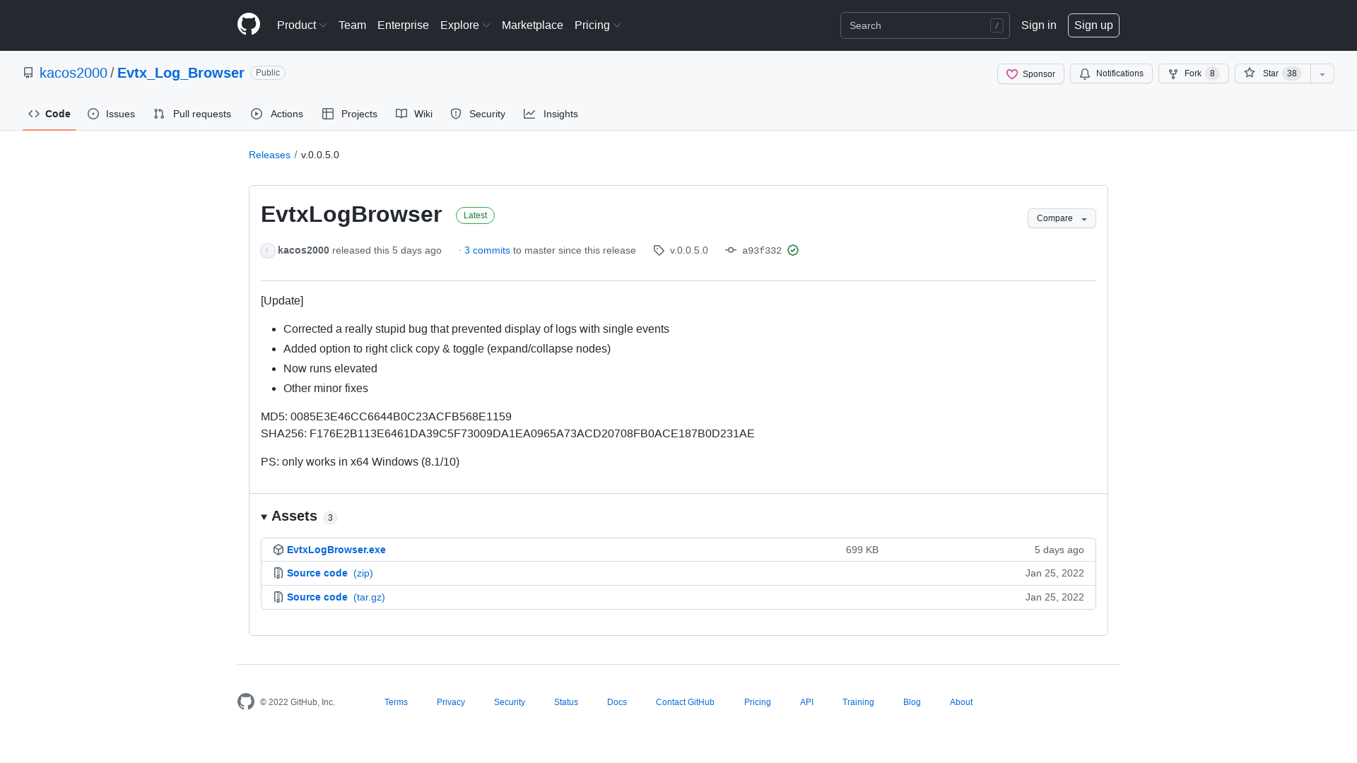 Release EvtxLogBrowser · kacos2000/Evtx_Log_Browser · GitHub