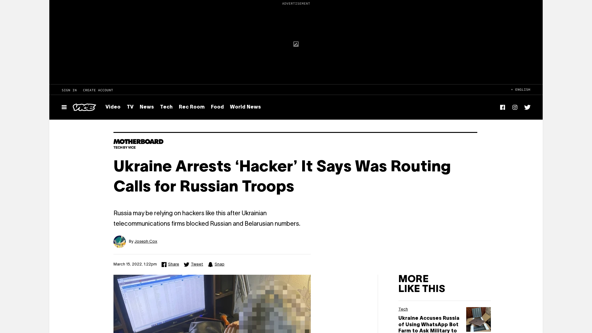 Ukraine Arrests ‘Hacker’ It Says Was Routing Calls for Russian Troops