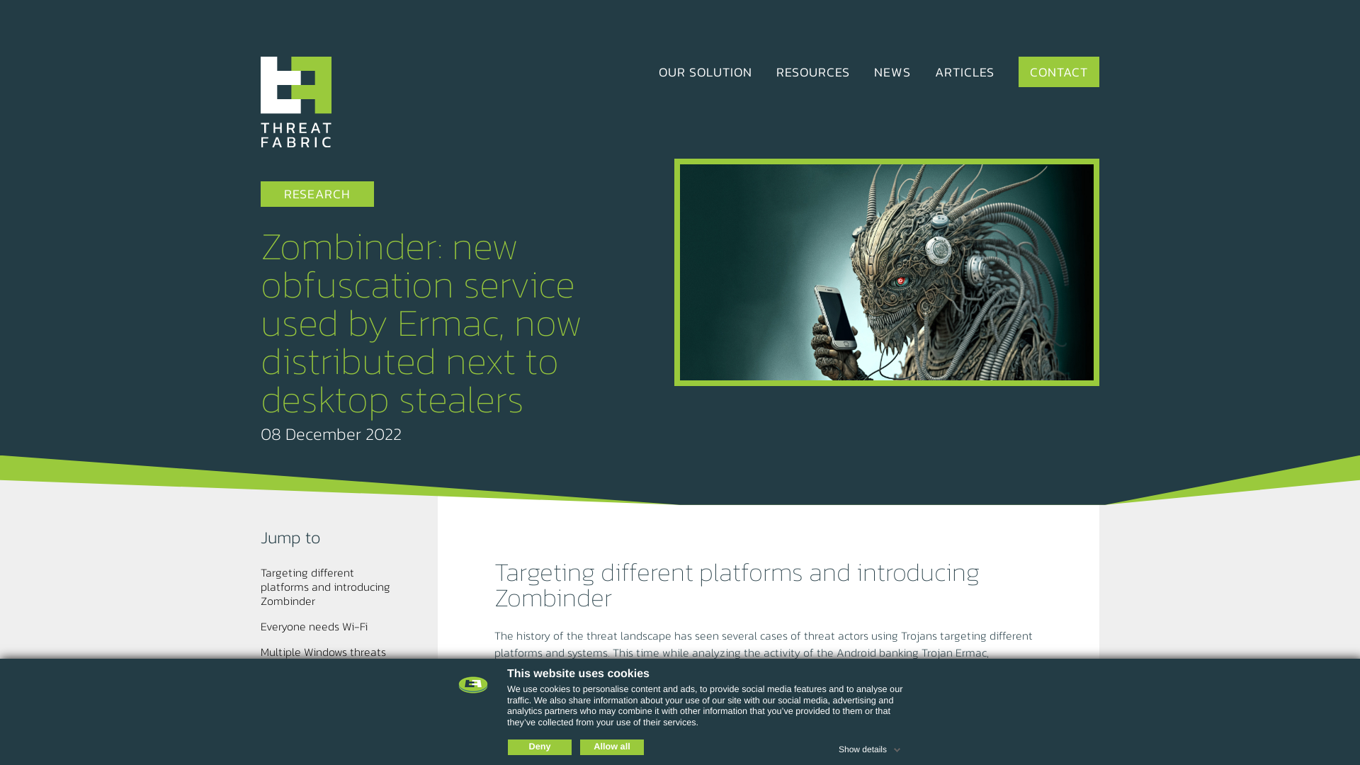 Zombinder: new obfuscation service used by Ermac, now distributed next to desktop stealers — ThreatFabric