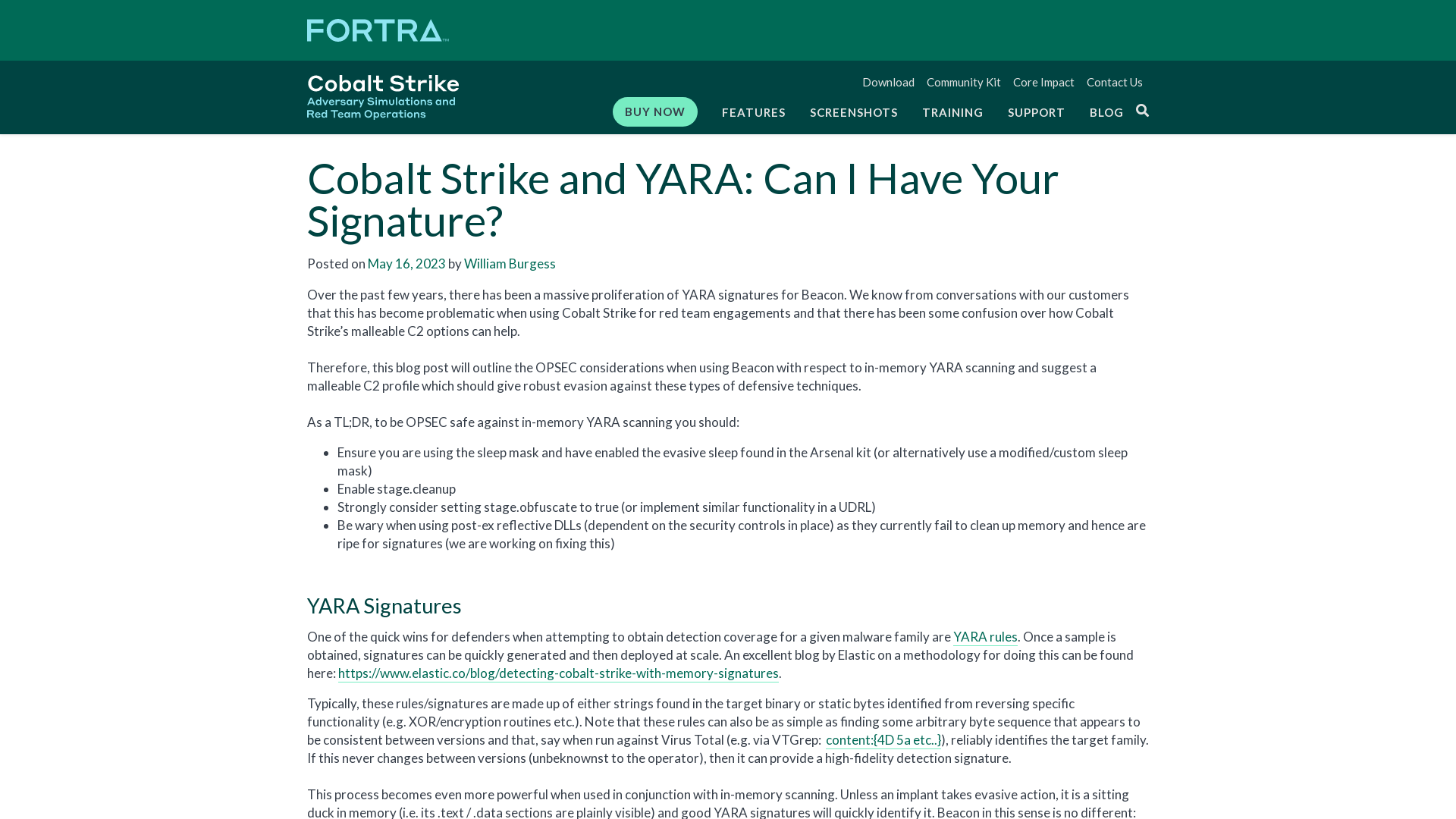 Cobalt Strike and YARA: Can I Have Your Signature? | Cobalt Strike