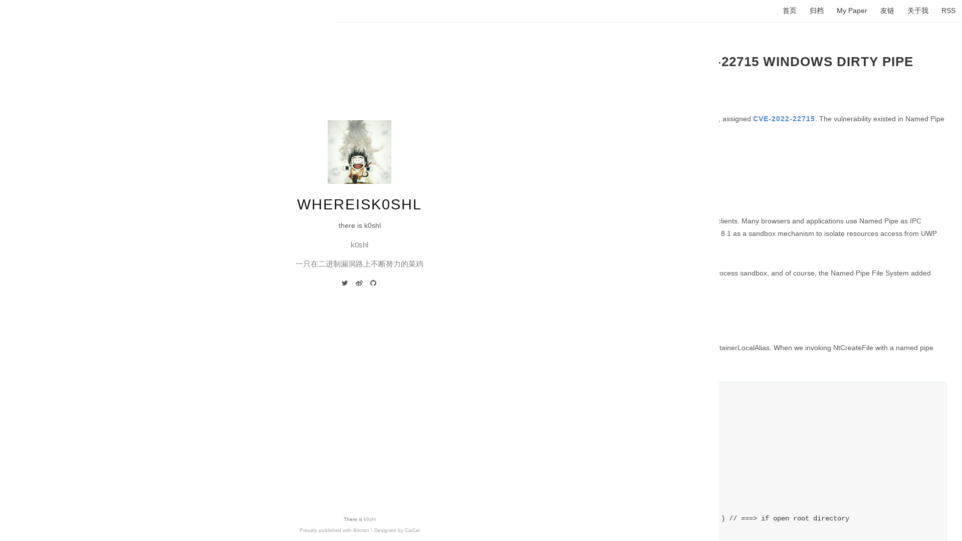 Break me out of sandbox in old pipe - CVE-2022-22715 Windows Dirty Pipe