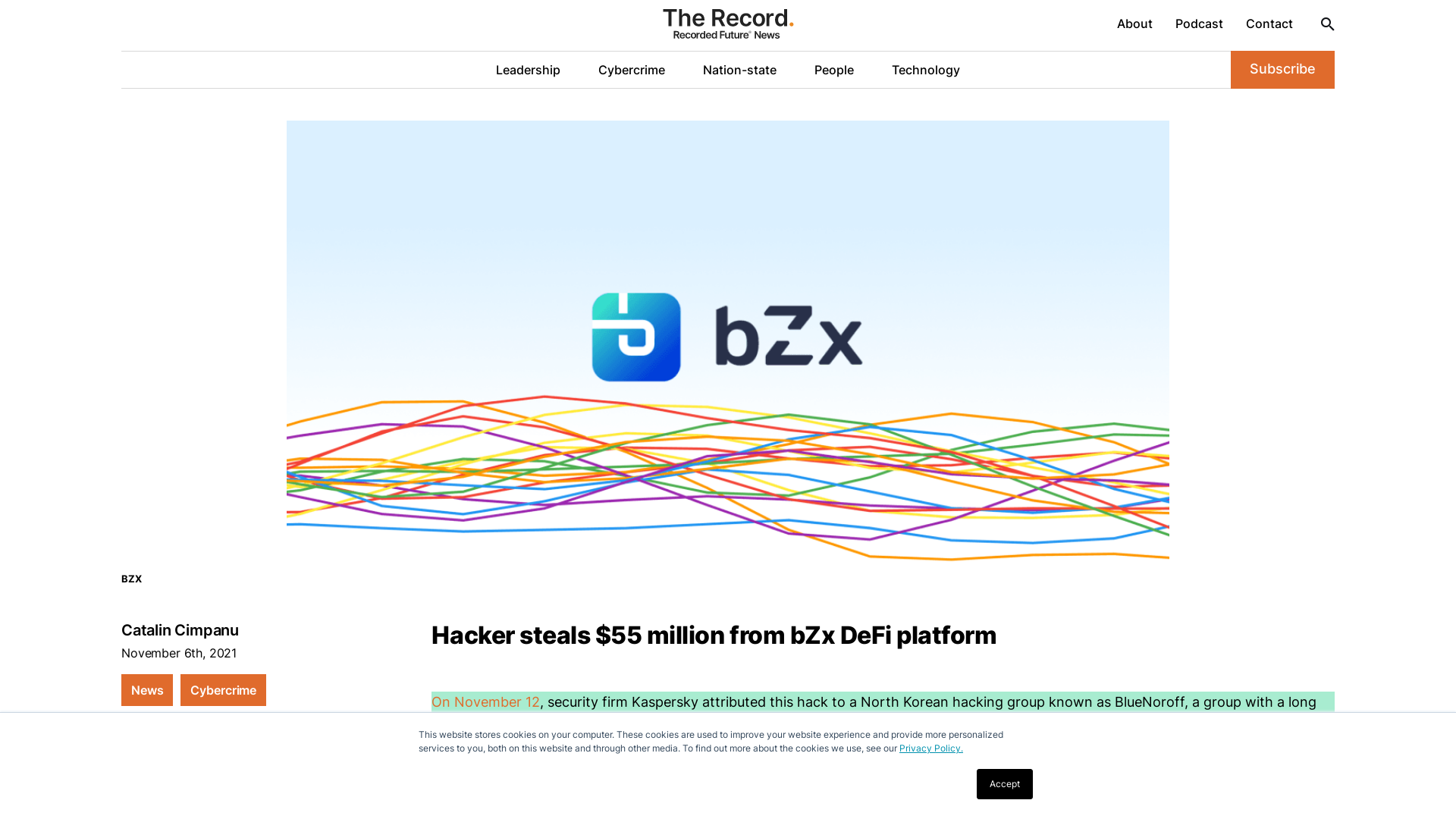 Hacker steals $55 million from bZx DeFi platform