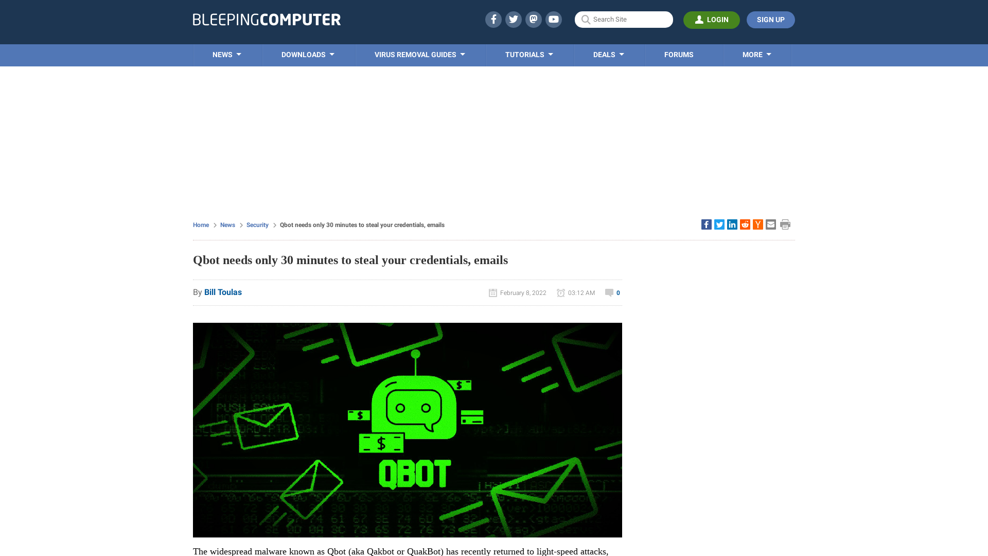Qbot needs only 30 minutes to steal your credentials, emails