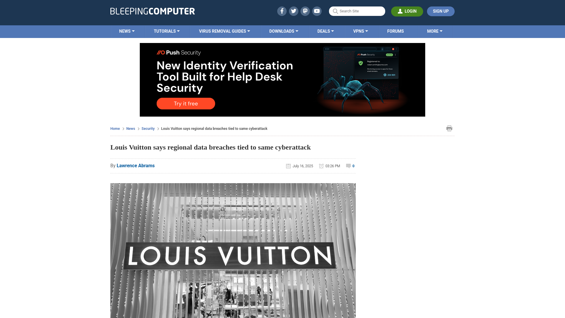 Louis Vuitton says regional data breaches tied to same cyberattack