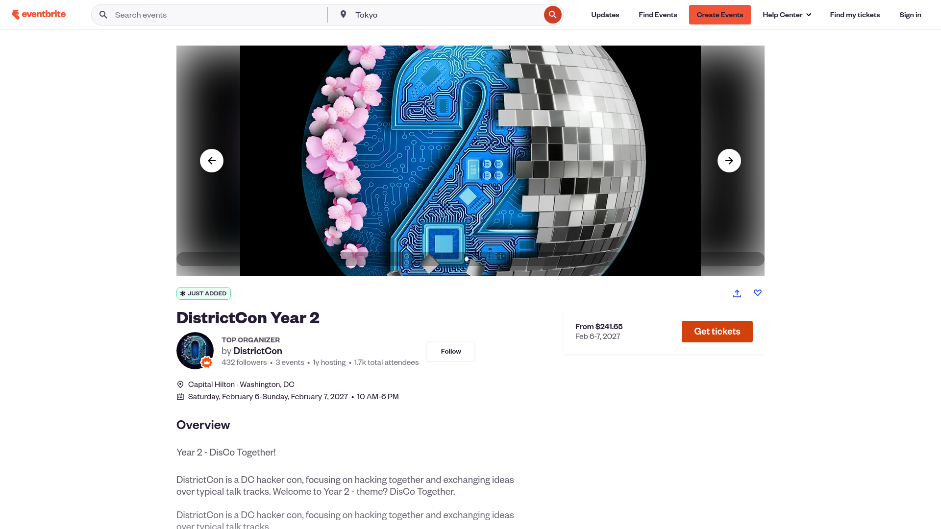 DistrictCon Year 2 Tickets, Saturday, February 6-Sunday, February 7, 2027  •  10 AM-6 PM | Eventbrite