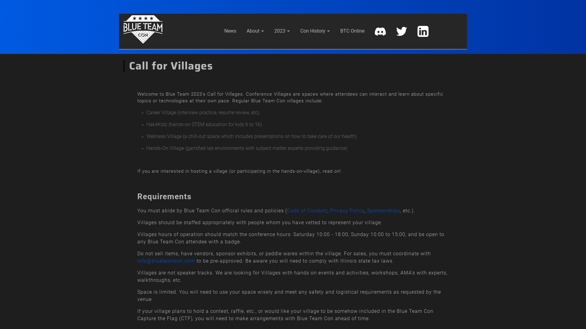 Call for Villages - Blue Team Con