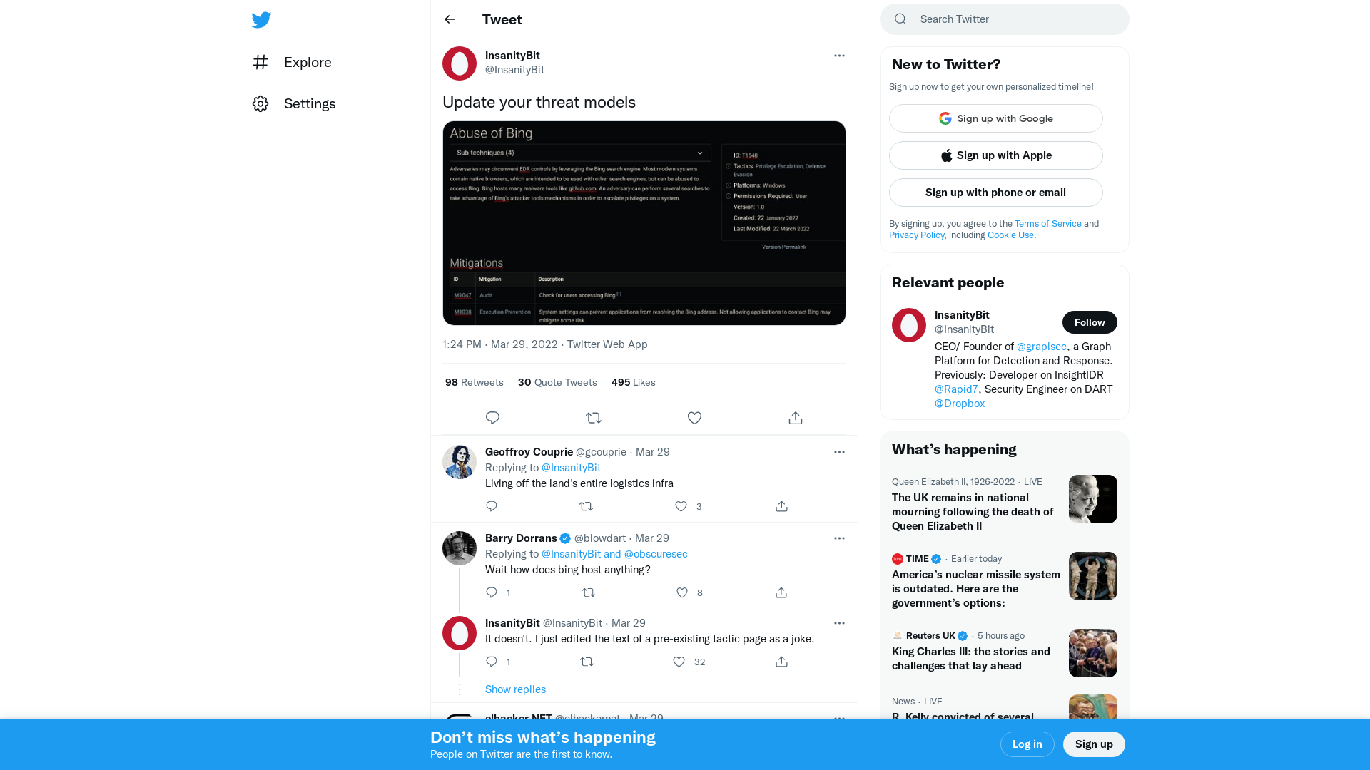 InsanityBit on Twitter: "Update your threat models https://t.co/TcOM9biLUX" / Twitter