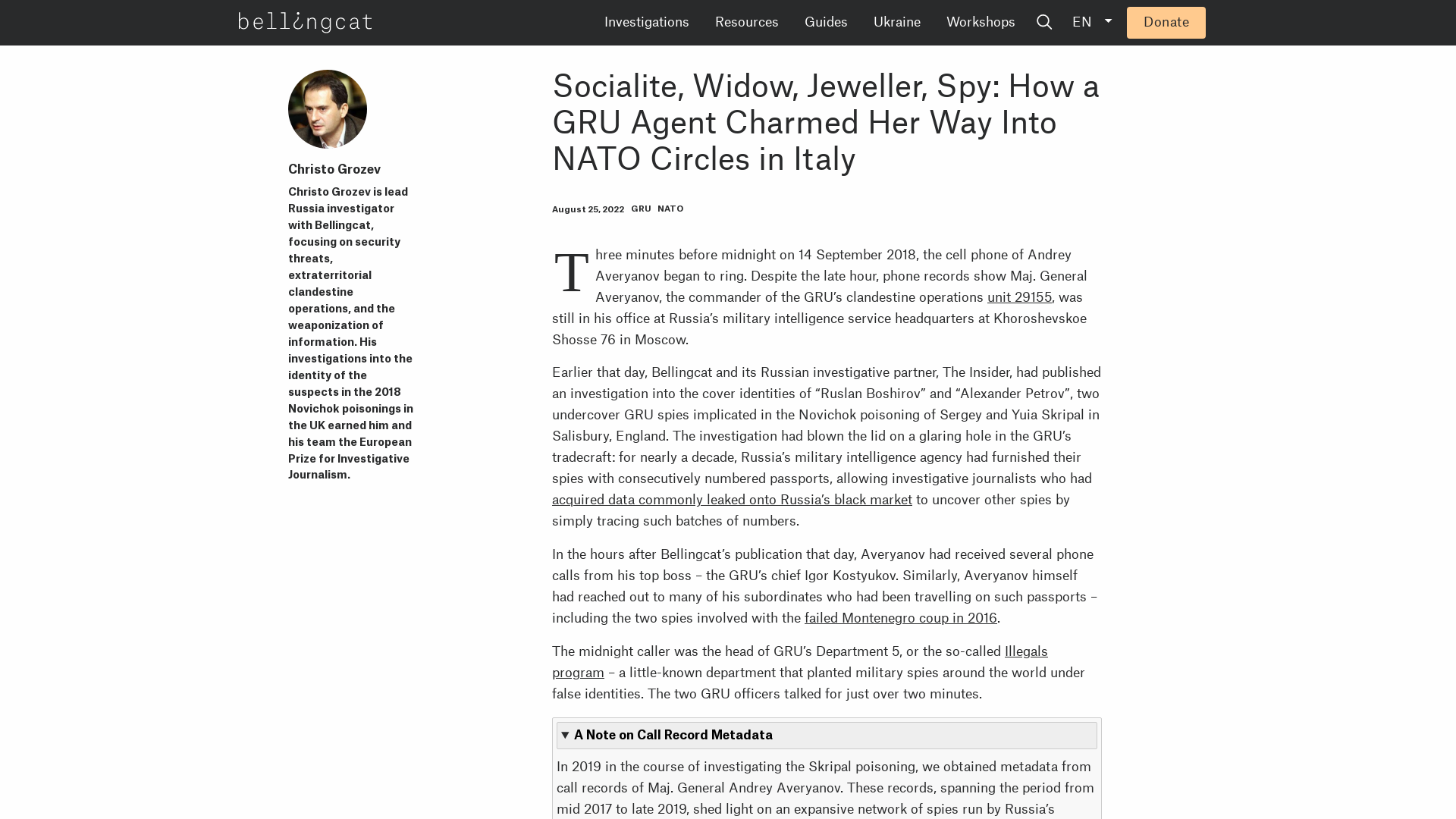 Socialite, Widow, Jeweller, Spy: How a GRU Agent Charmed Her Way Into NATO Circles in Italy - bellingcat