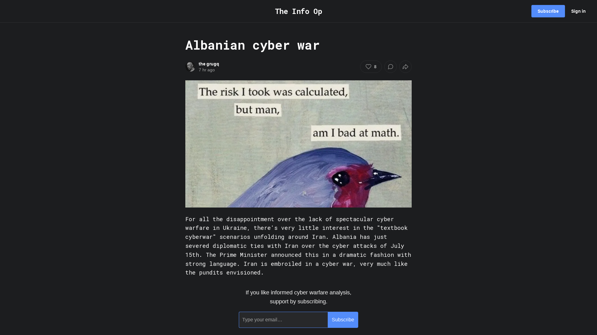 Albanian cyber war - by the grugq - The Info Op