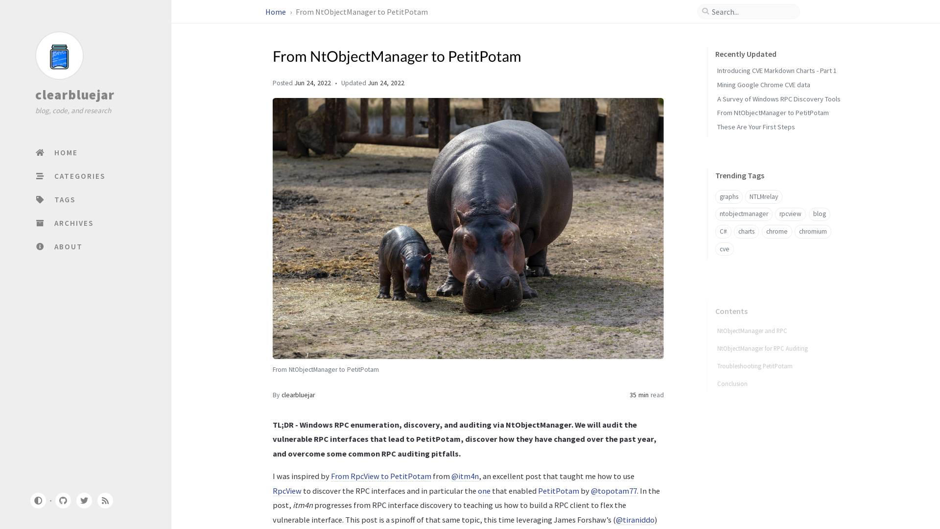 From NtObjectManager to PetitPotam | clearbluejar
