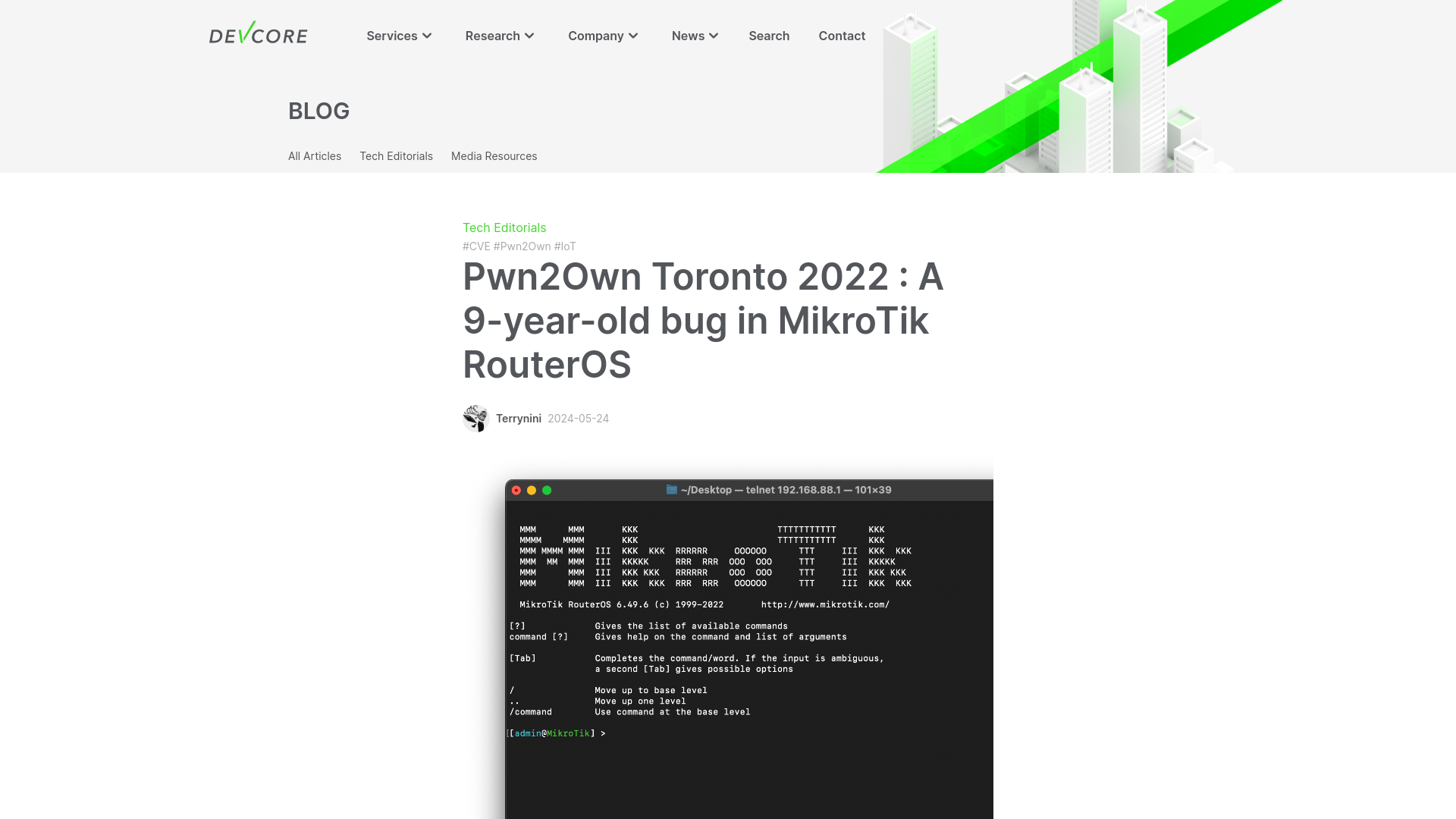 Pwn2Own Toronto 2022 : A 9-year-old bug in MikroTik RouterOS | DEVCORE