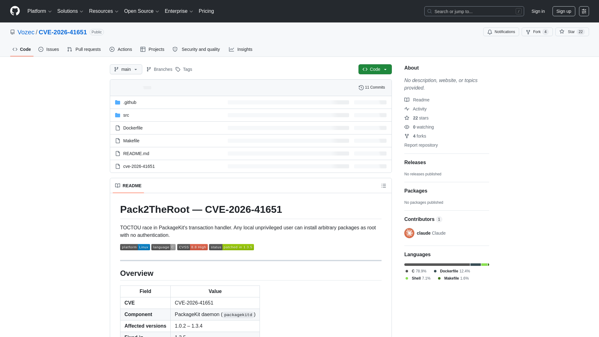 GitHub - Vozec/CVE-2026-41651 · GitHub