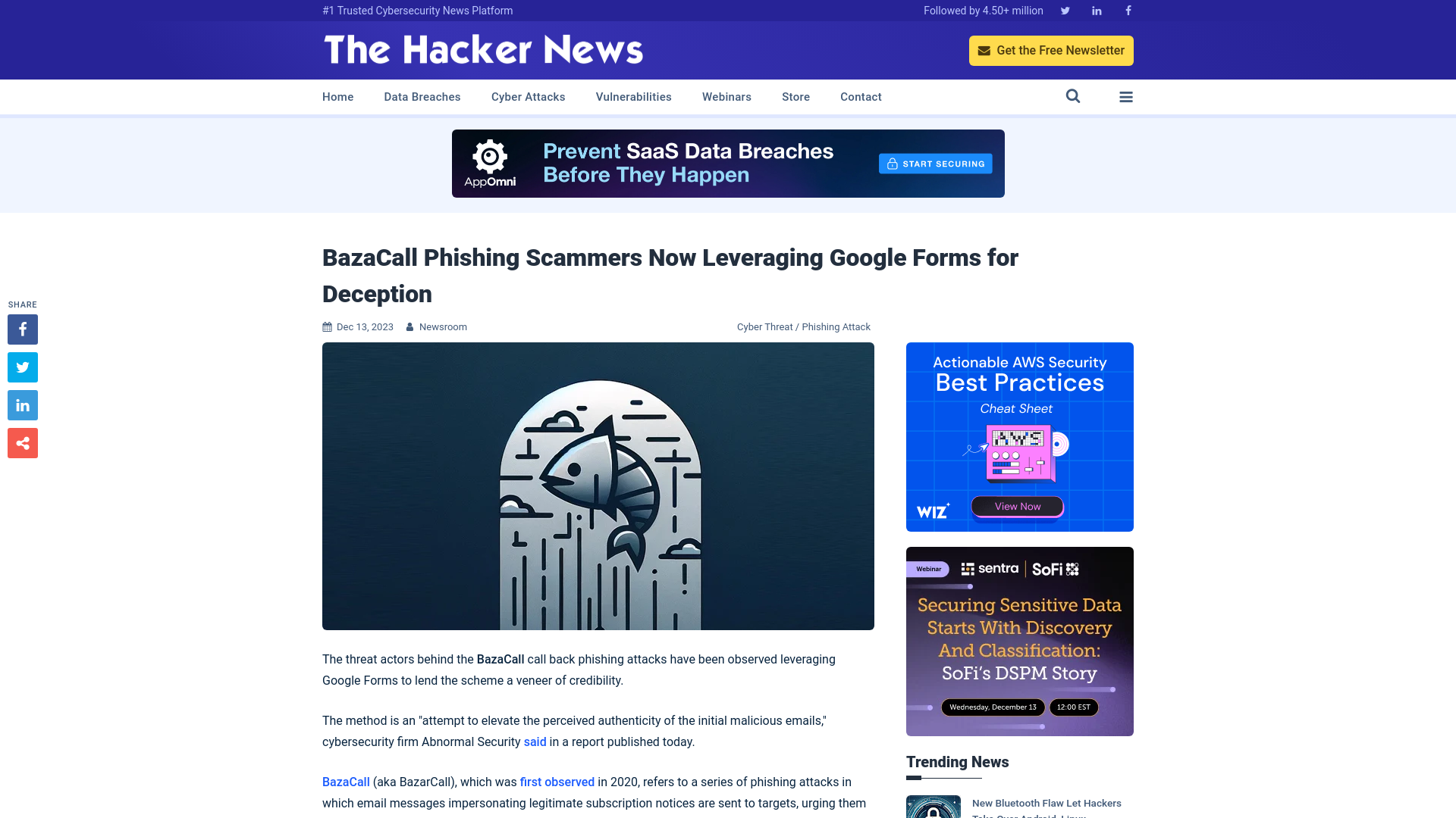 BazaCall Phishing Scammers Now Leveraging Google Forms for Deception