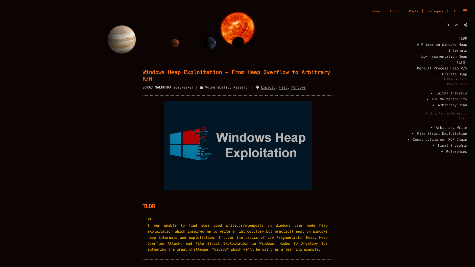Windows Heap Exploitation - From Heap Overflow to Arbitrary R/W