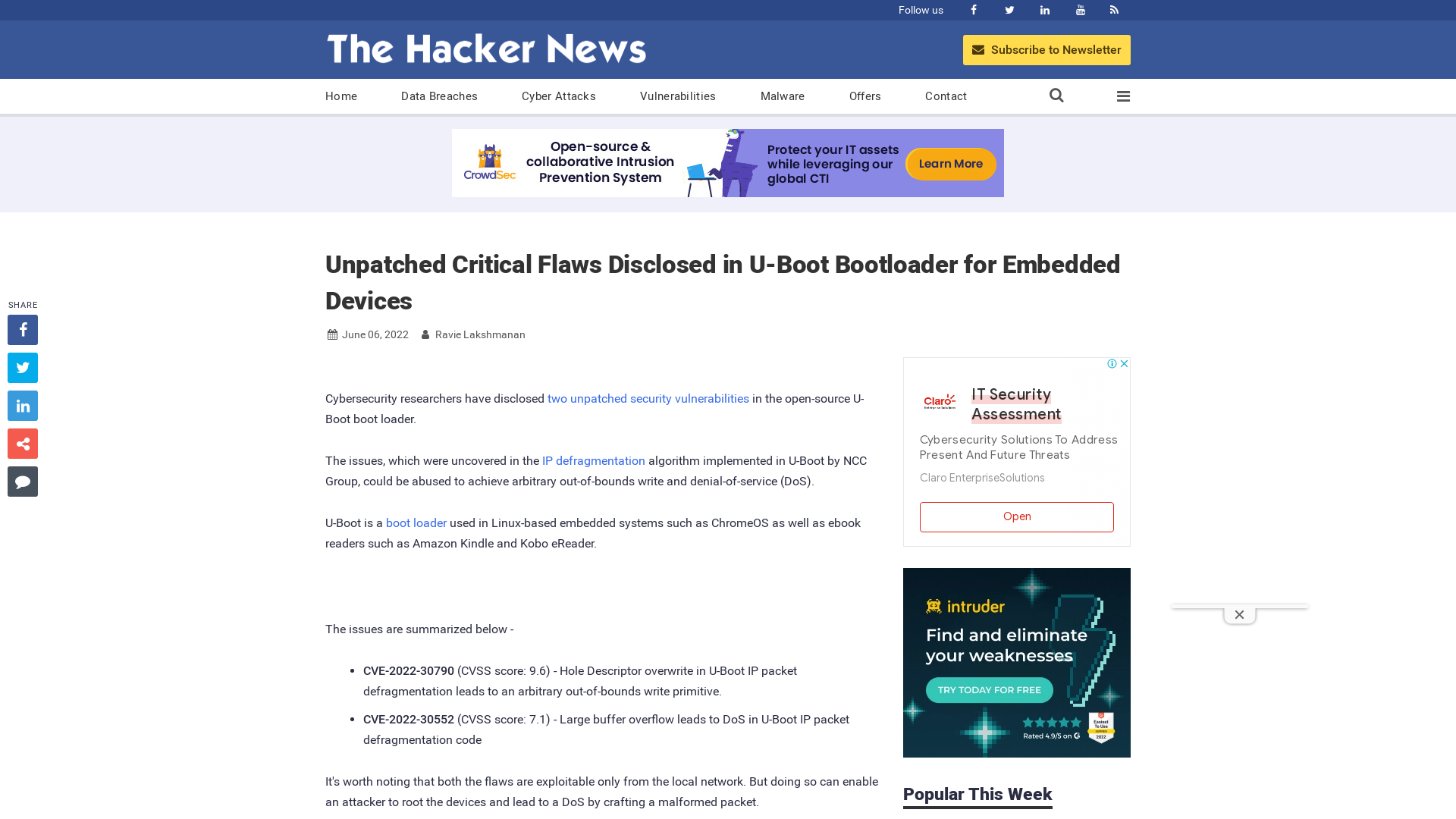 Unpatched Critical Flaws Disclosed in U-Boot Bootloader for Embedded Devices