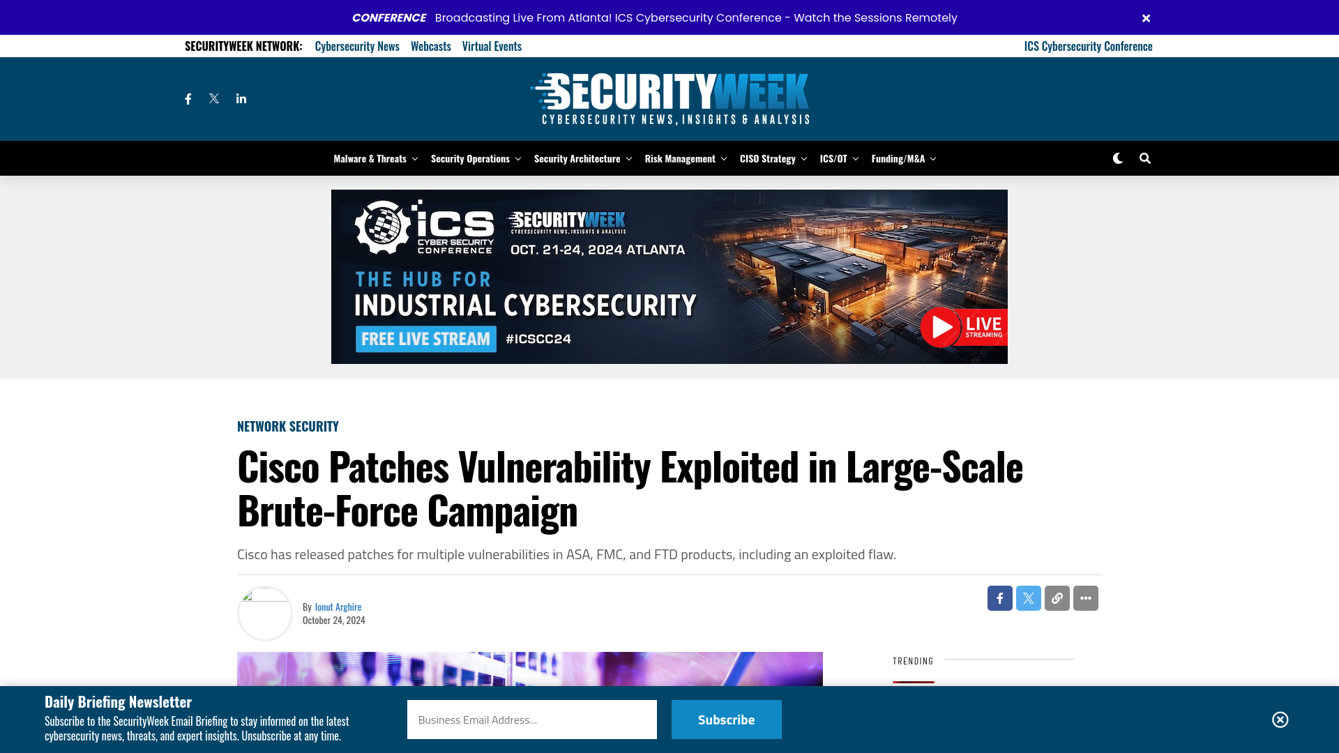 Cisco Patches Vulnerability Exploited in Large-Scale Brute-Force Campaign - SecurityWeek