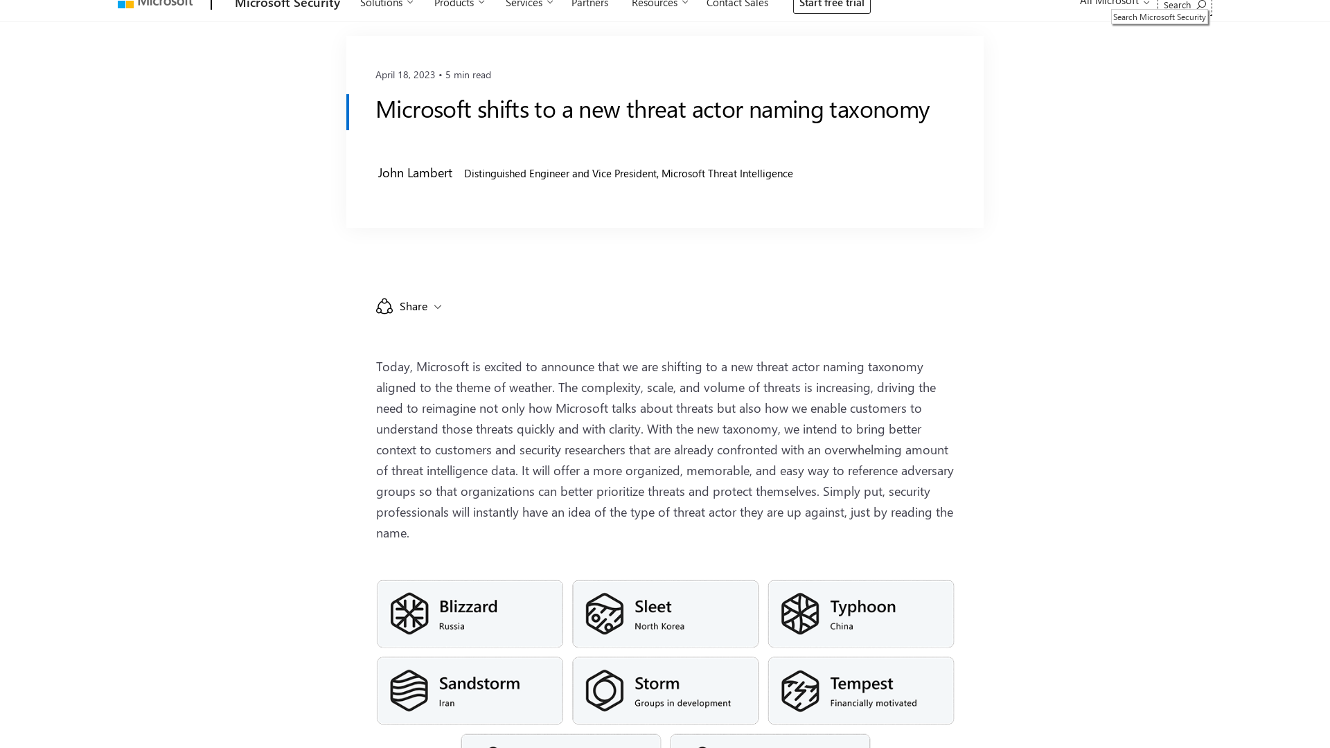 Microsoft shifts to a new threat actor naming taxonomy - Microsoft Security Blog