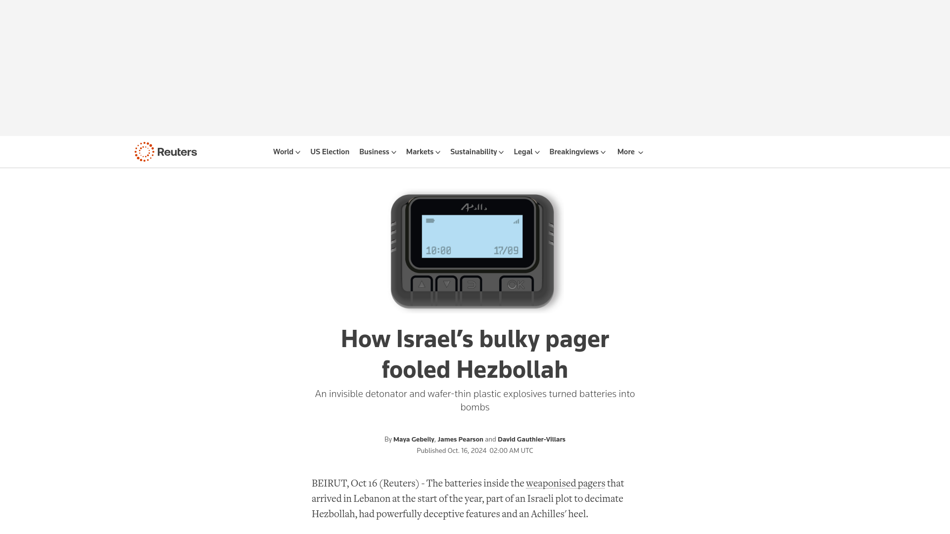 How Israel’s bulky pager fooled Hezbollah