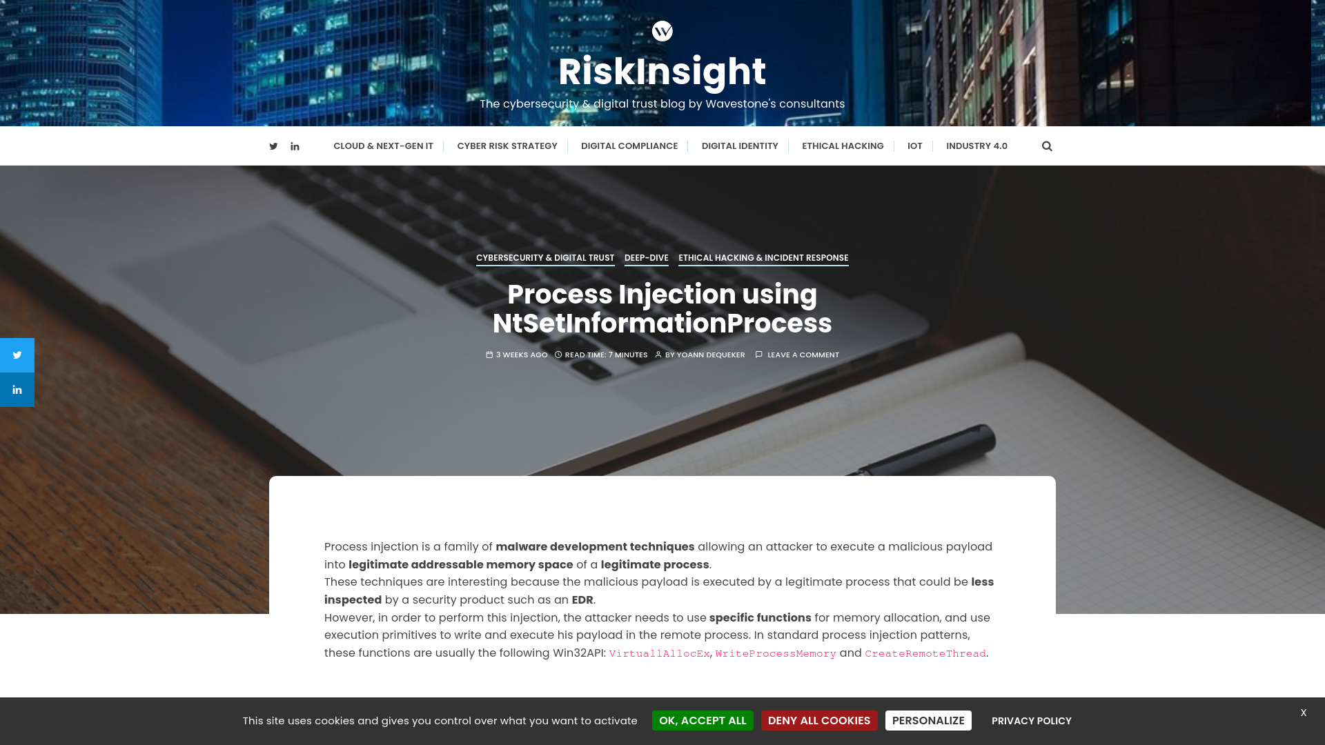 Process Injection using NtSetInformationProcess - RiskInsight