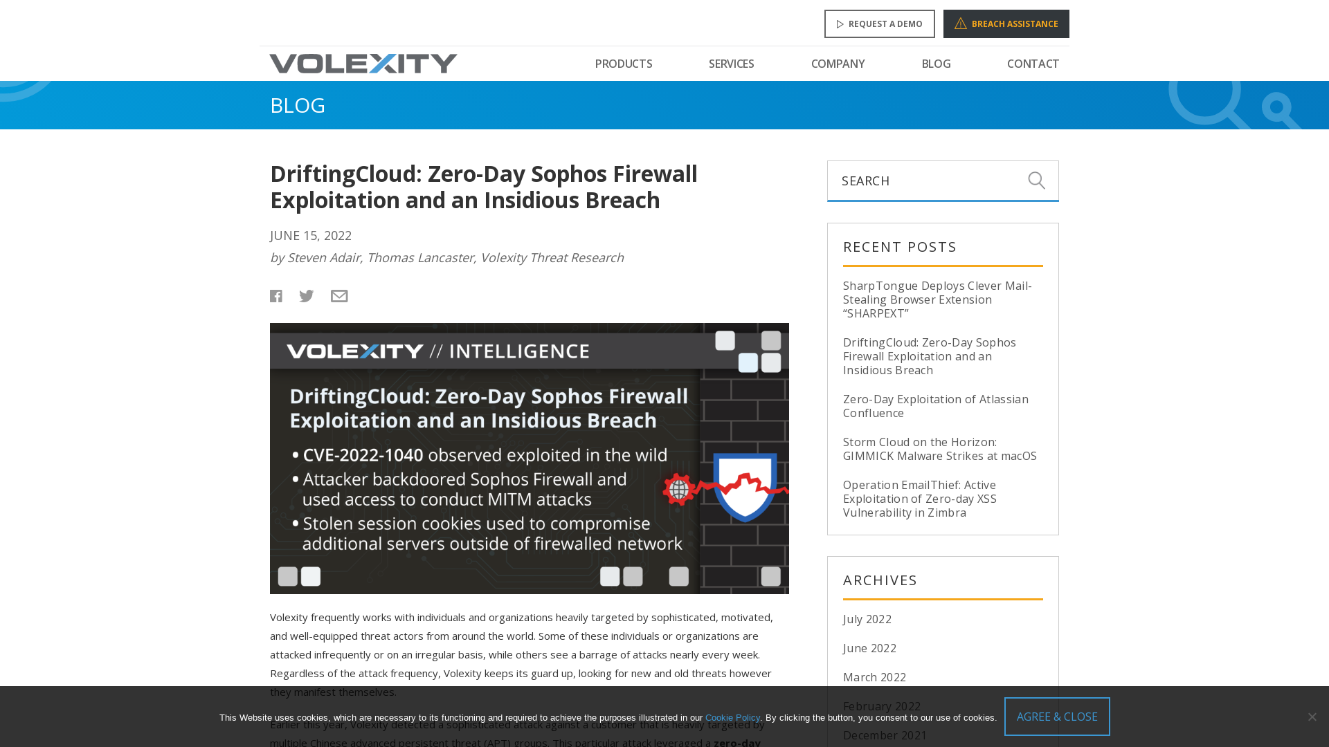 DriftingCloud: Zero-Day Sophos Firewall Exploitation and an Insidious Breach | Volexity