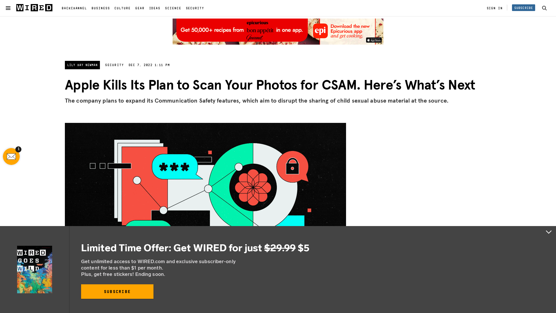 Apple Kills Its Plan to Scan Your Photos for CSAM. Here’s What’s Next | WIRED
