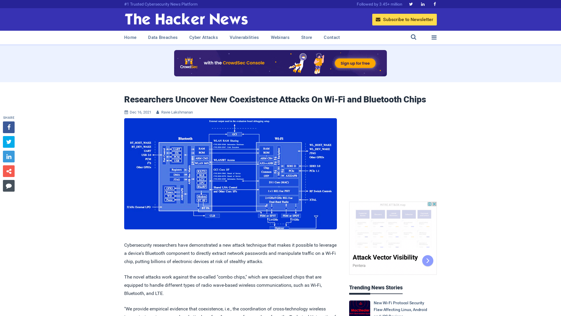 Researchers Uncover New Coexistence Attacks On Wi-Fi and Bluetooth Chips