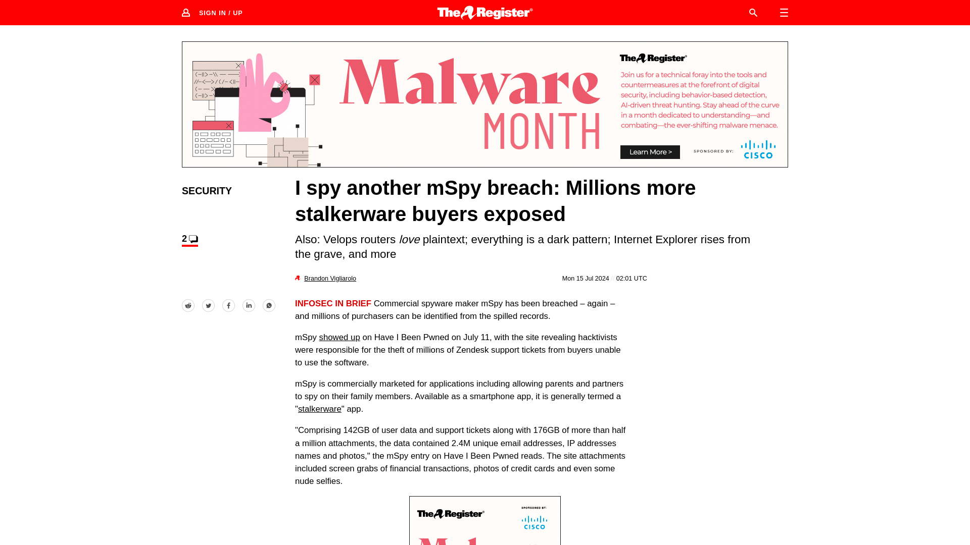 Stalkerware vendor mSpy breached for a third time • The Register