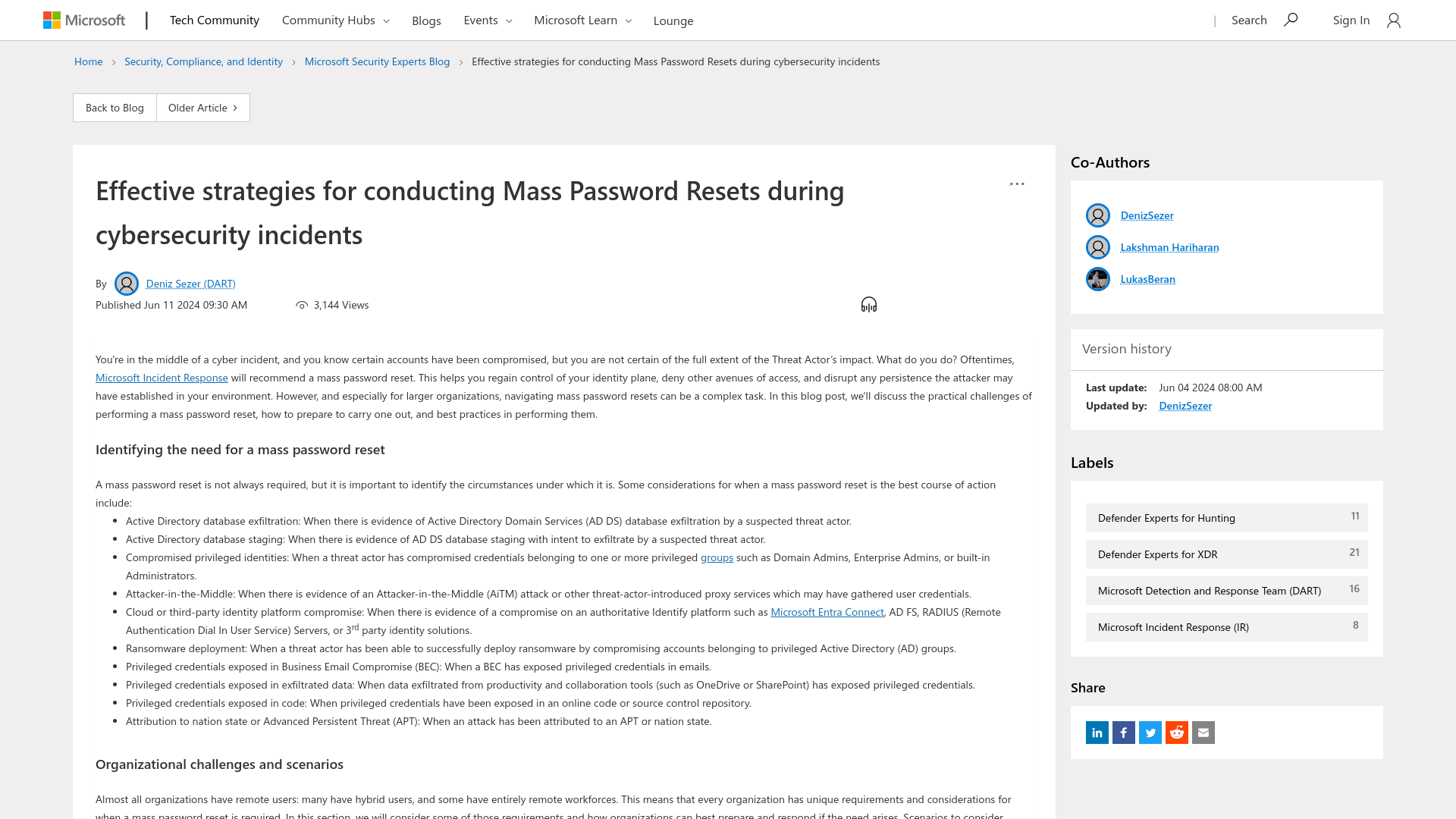 Effective strategies for conducting Mass Password Resets during cybersecurity incidents