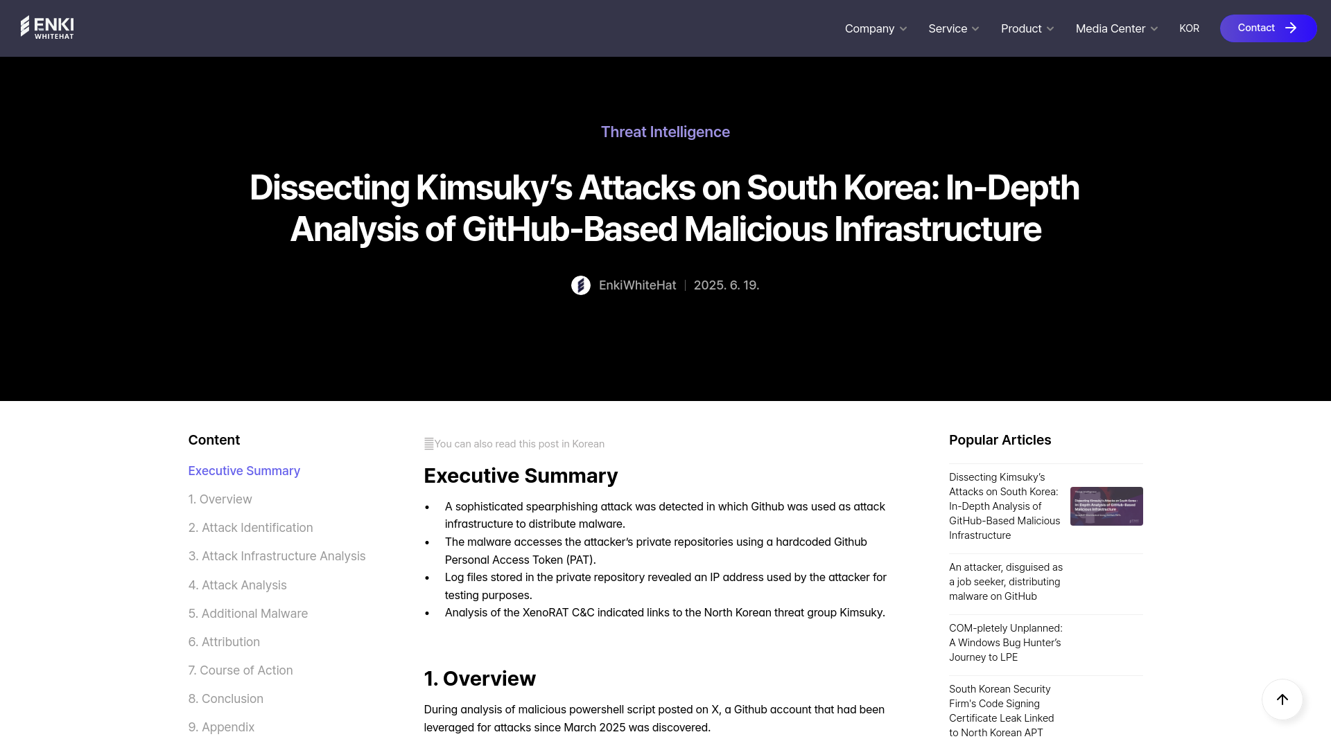 Dissecting Kimsuky’s Attacks on South Korea: In-Depth Analysis of GitHub-Based Malicious Infrastructure | EnkiWhiteHat